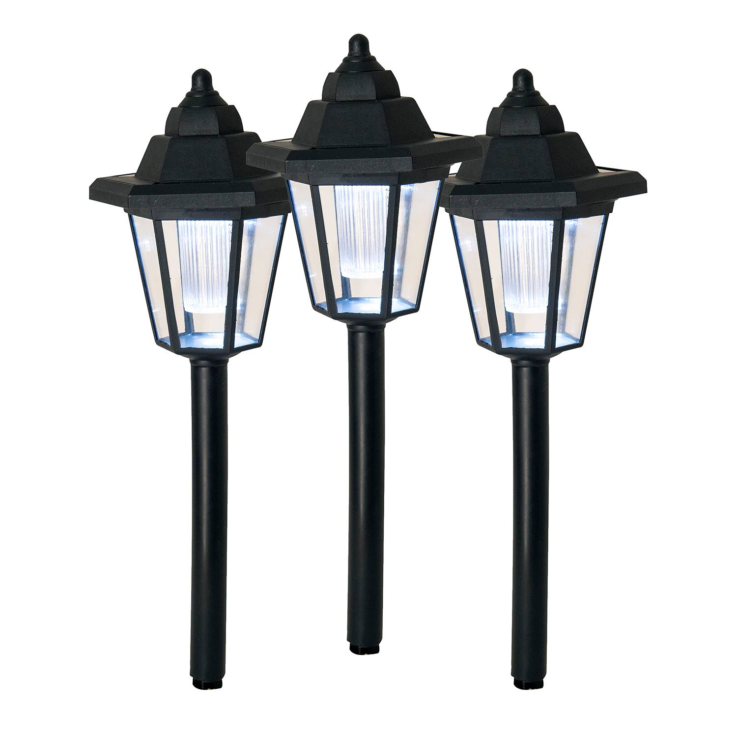 3x LED-Erdspieß Valennes Schwarz
