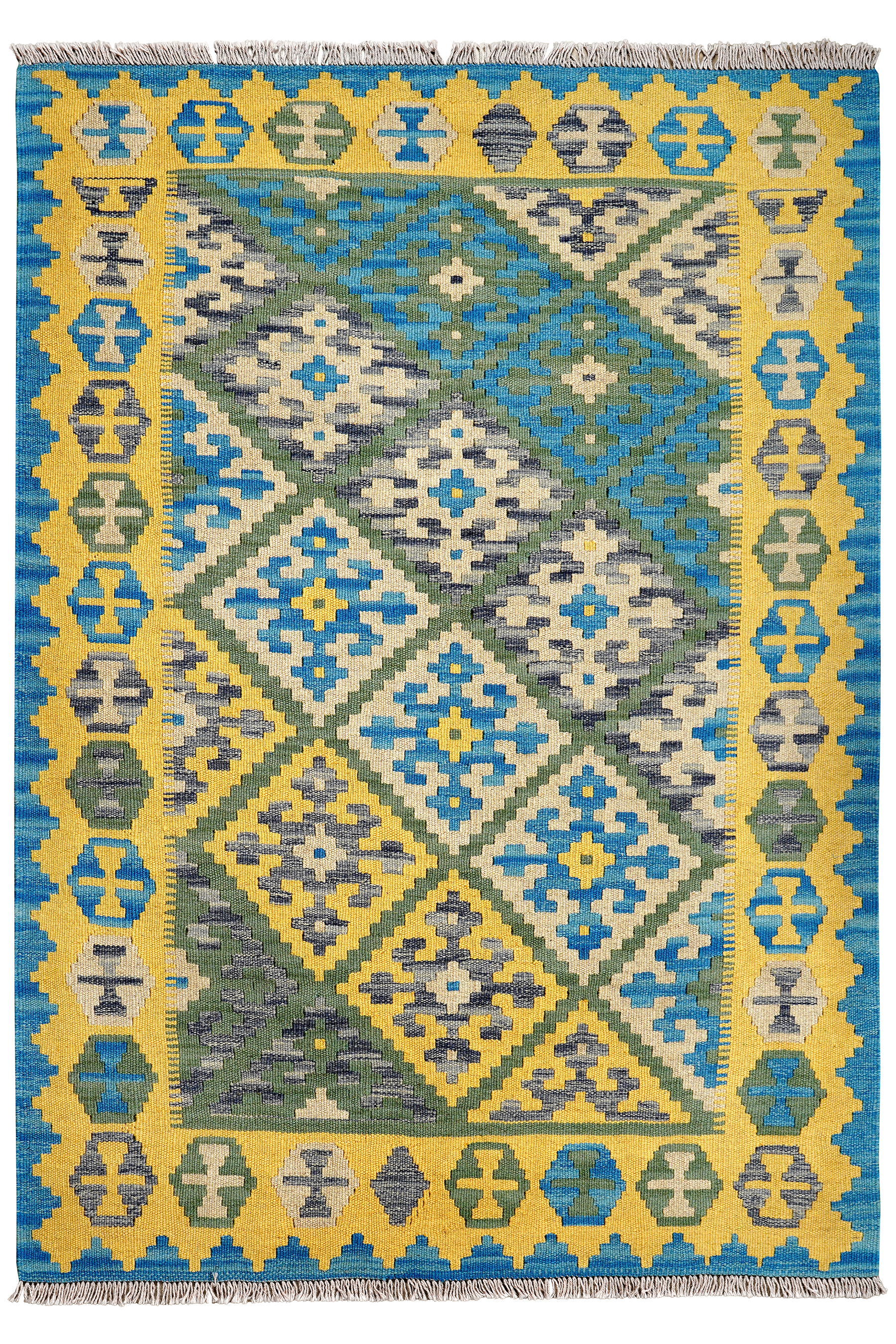 Kilim Gashgai Teppich Gelb