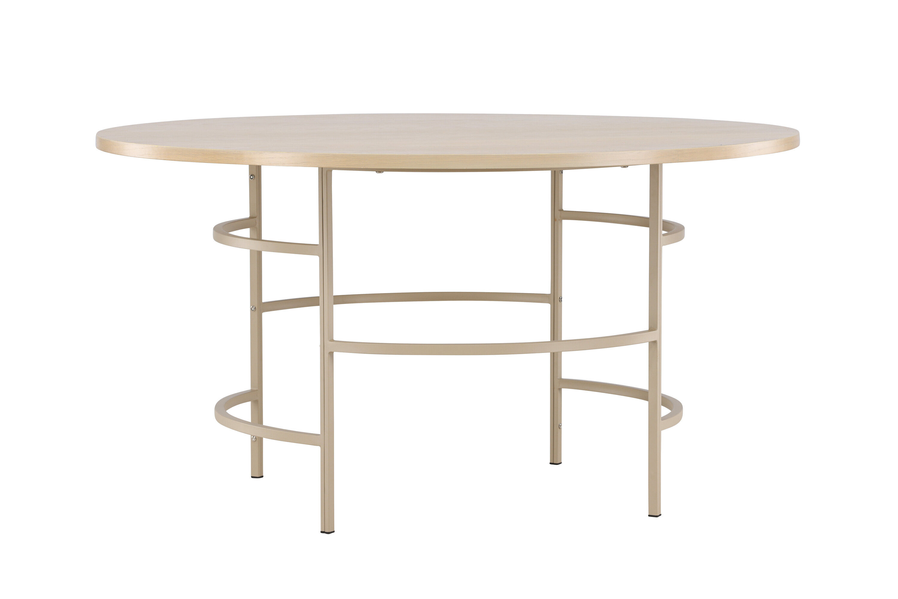 Copenhagen Dining table Wood Metal Beige ⌀140cm