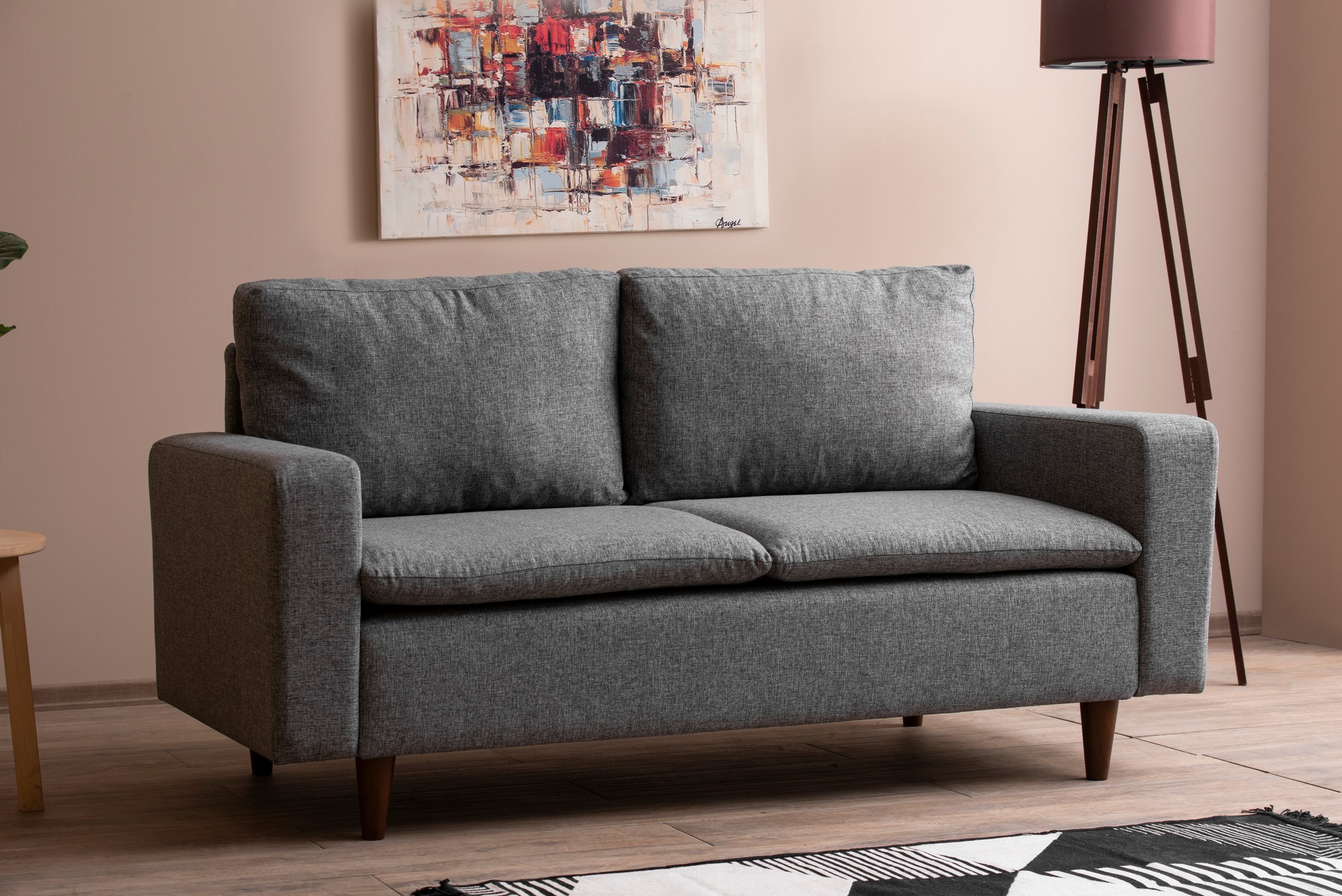 Lungo Sofa 2-Sitzer Hellgrau