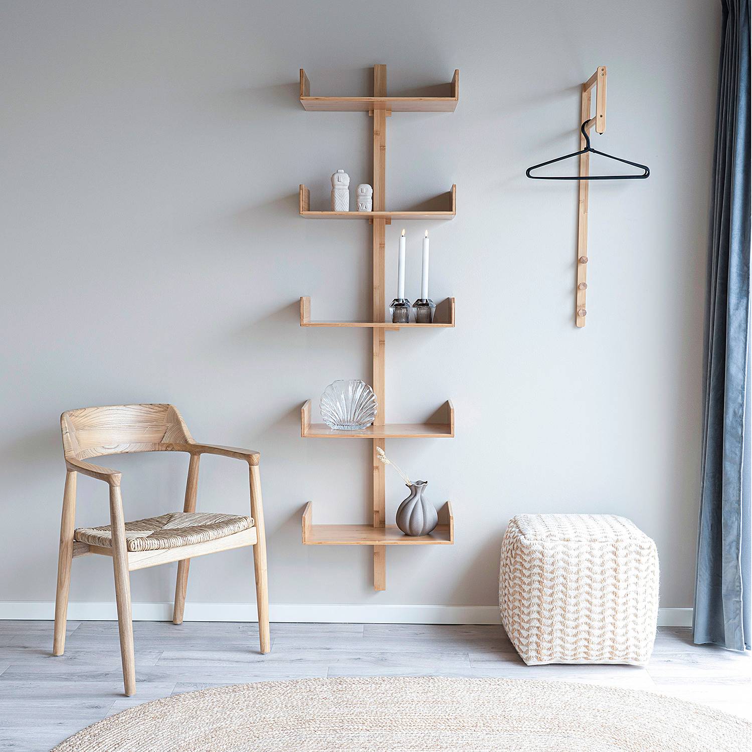 Wandgarderobe Trento Bamboo Natur