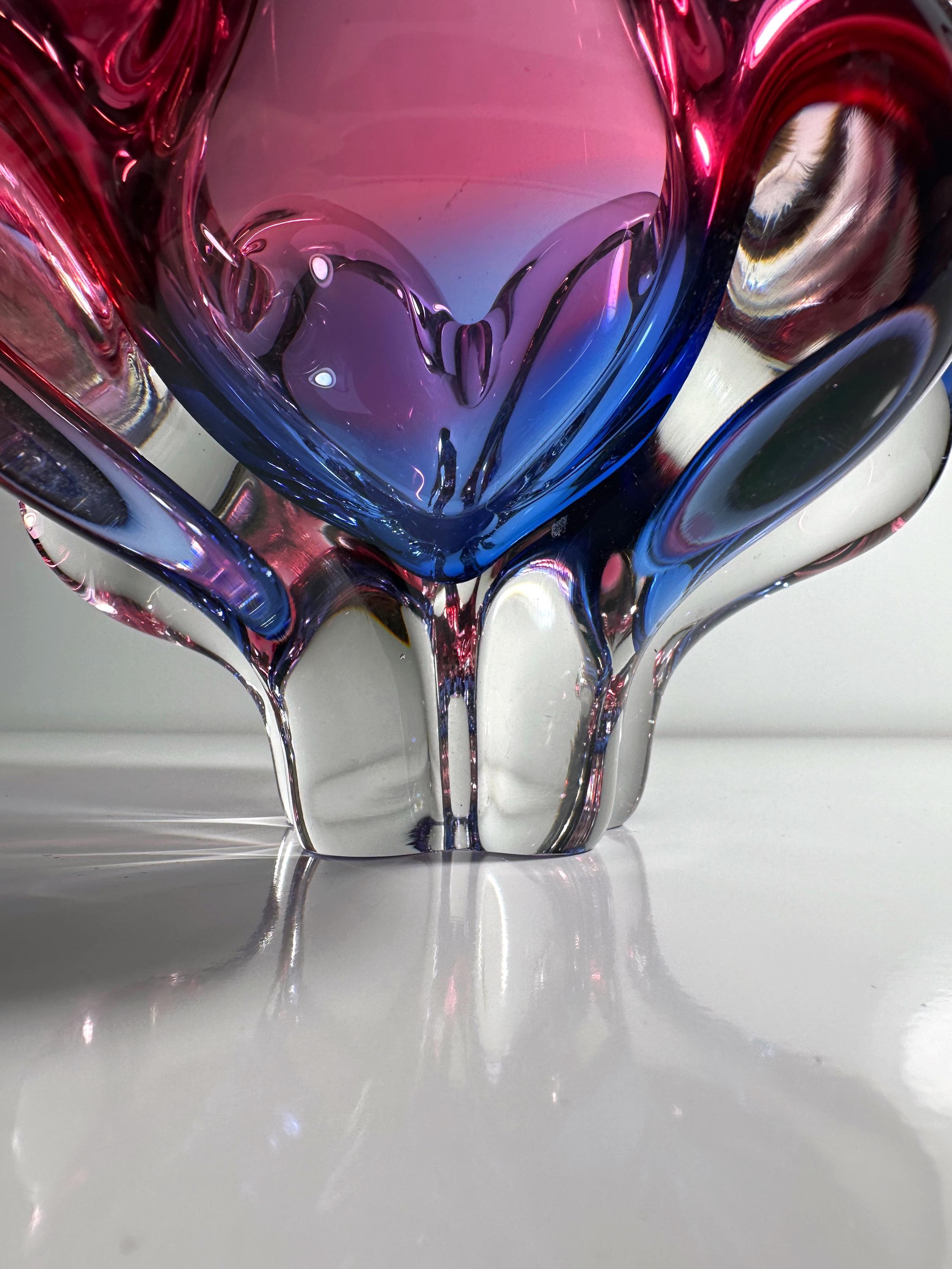 Vaso vintage vetro rosso mirtillo