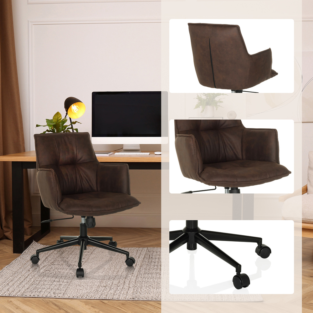 Solao Life  Office Chair Swivel Fabric Dark Brown