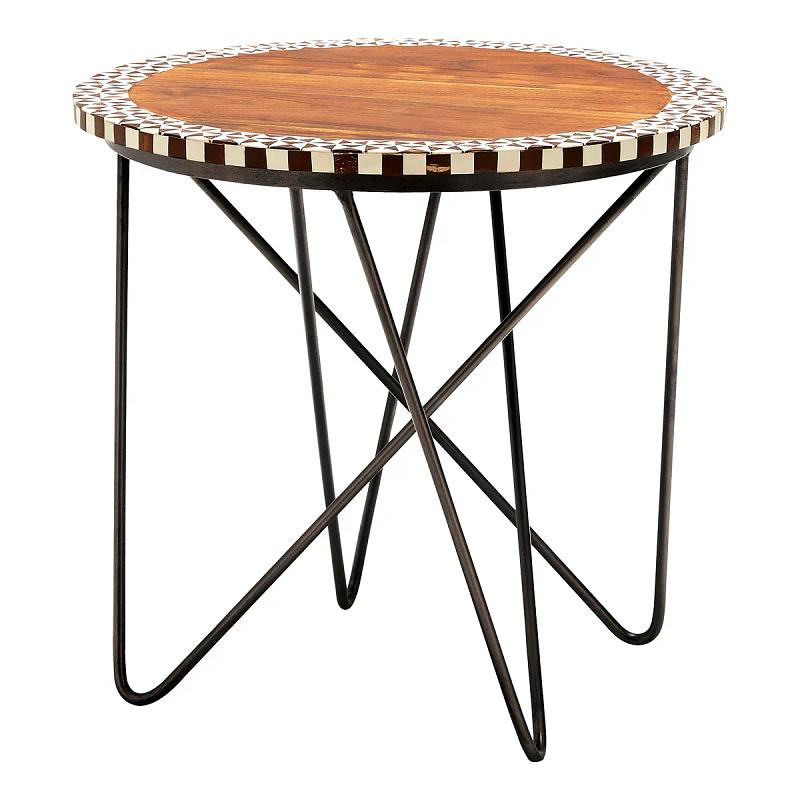 Artisan Round  Akazie Holz Beistelltisch.
