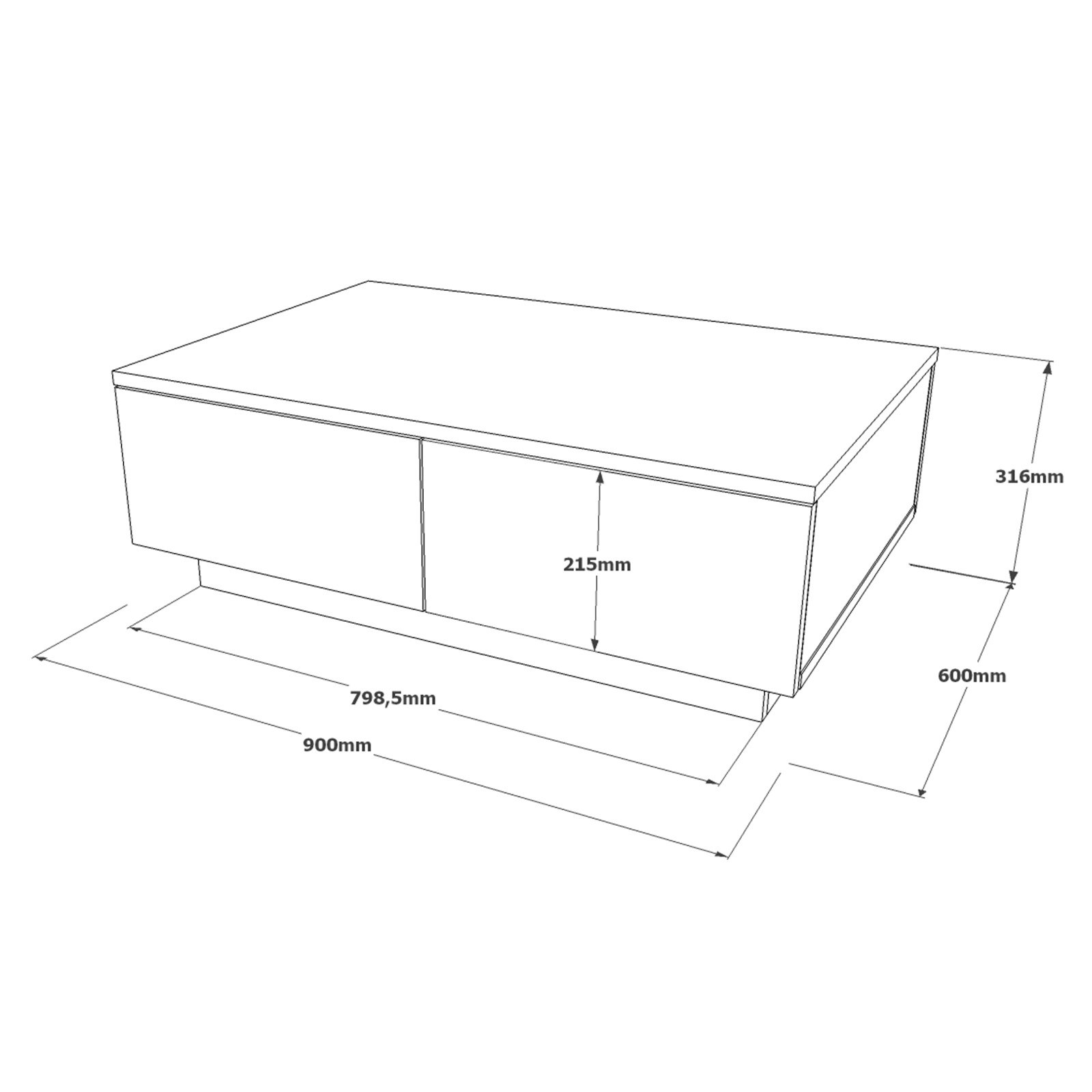 Leva Couchtisch Oak Weiß