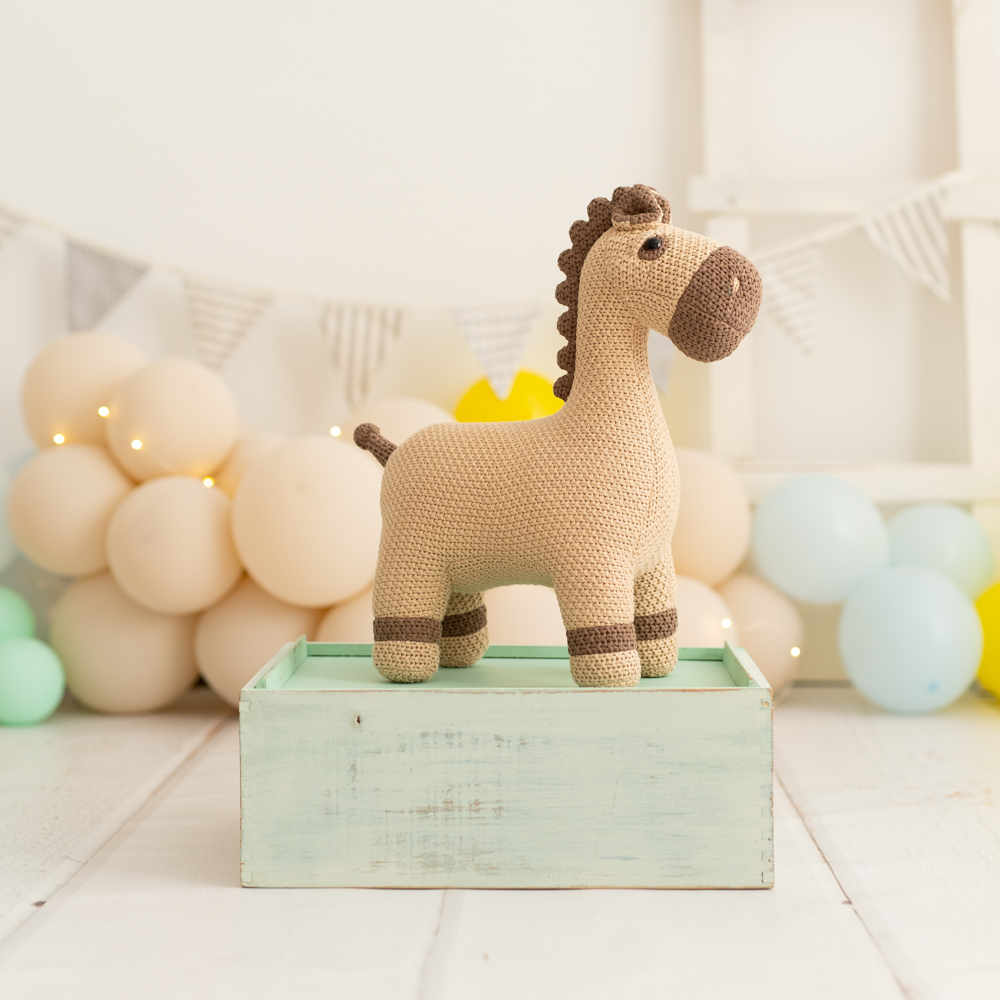Pferd Mini Plüschtier Baumwolle Braun