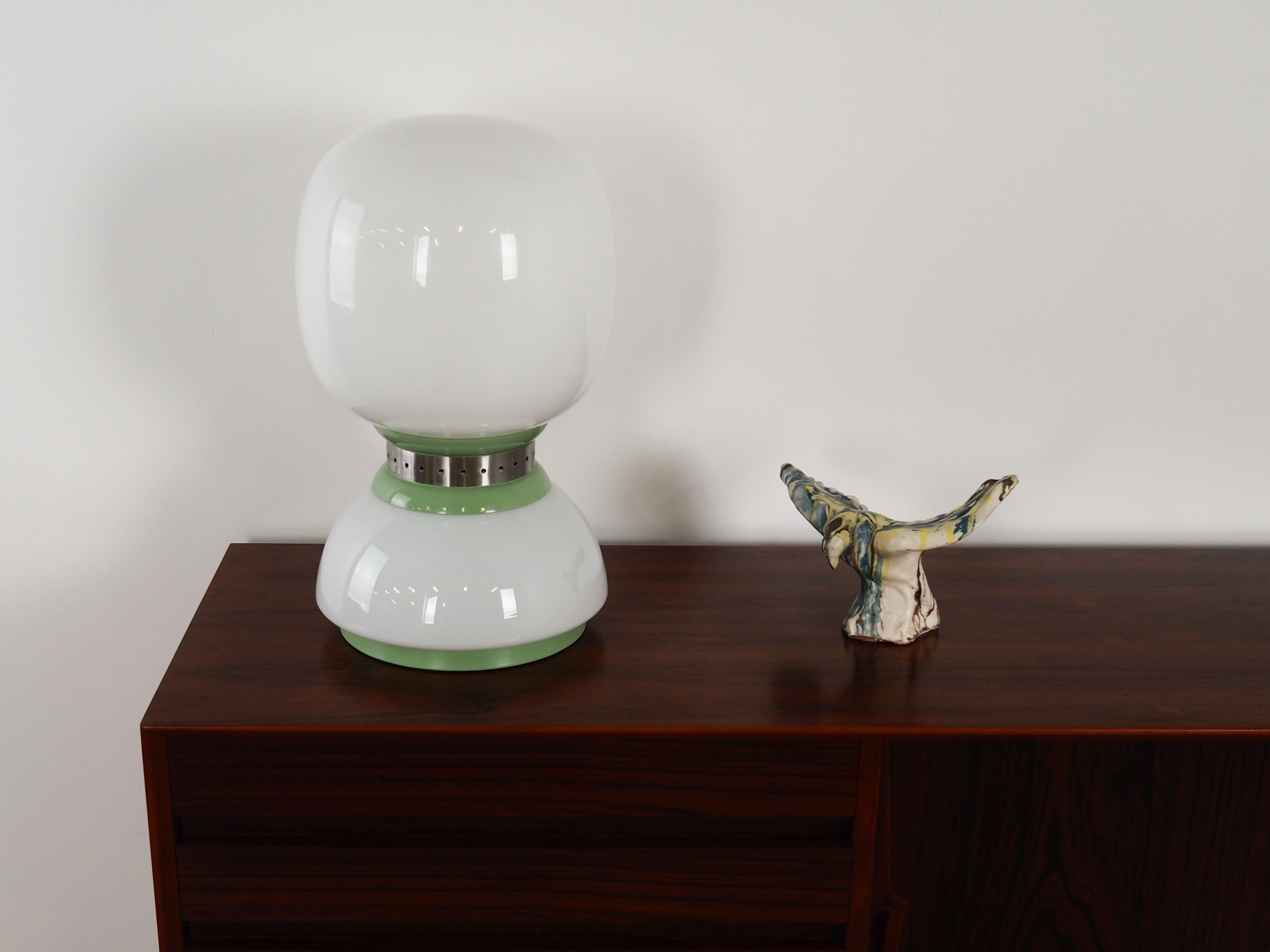 Tischlampe Metall Glas 1970er Jahre