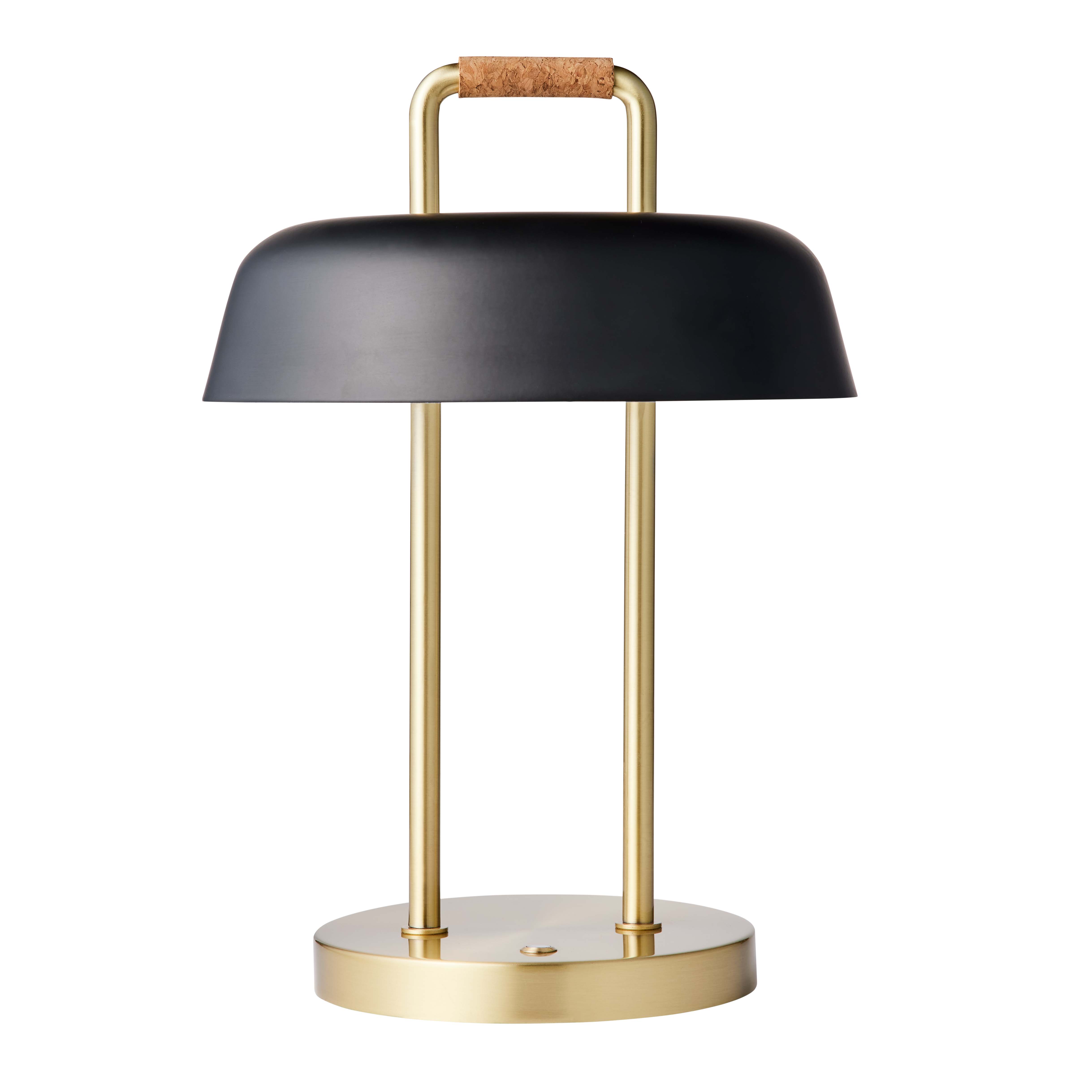 Lampada da casa portatile con attacco mini-USB ottone nero