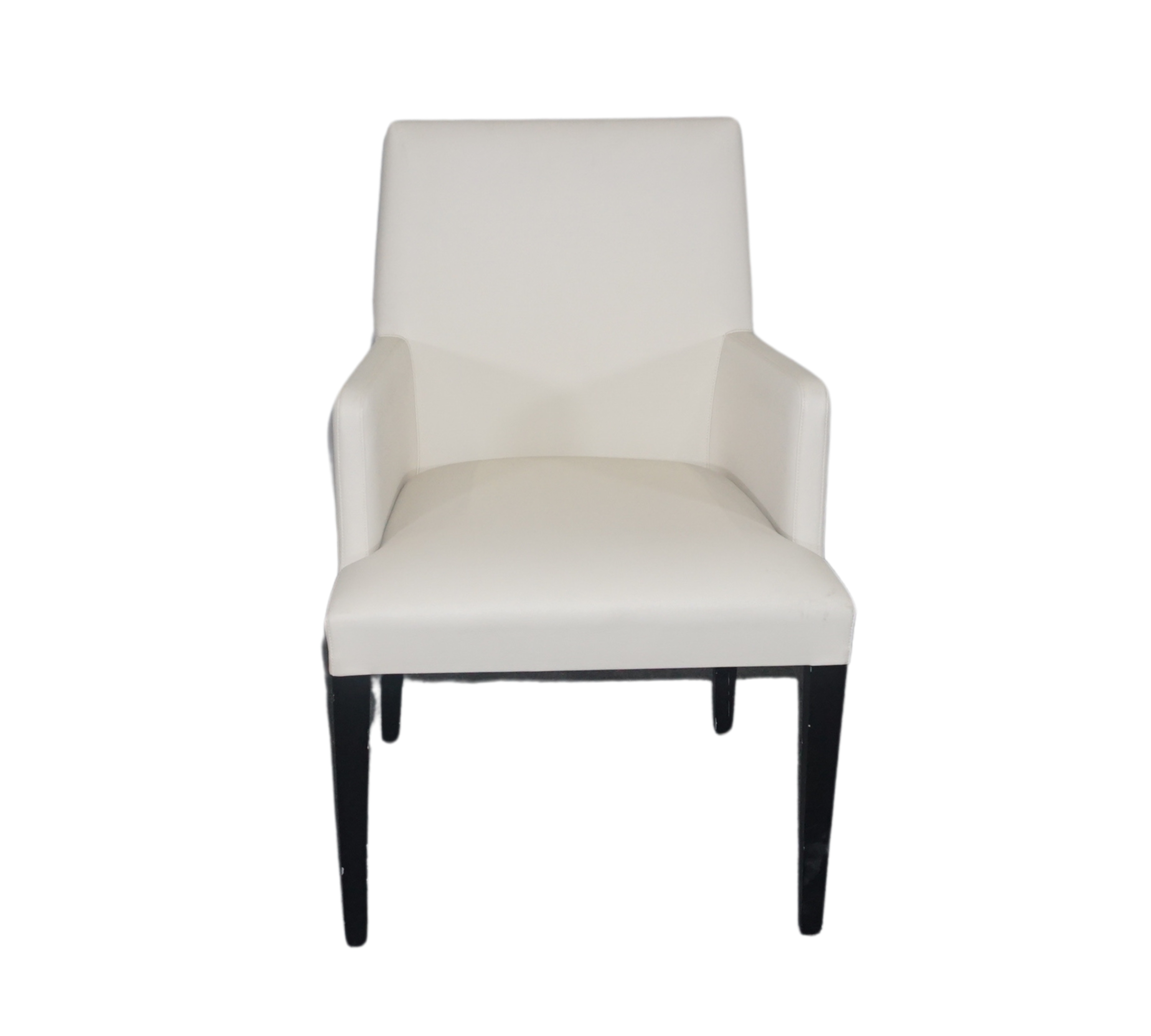 Anna Armchair Leather Beechwood White