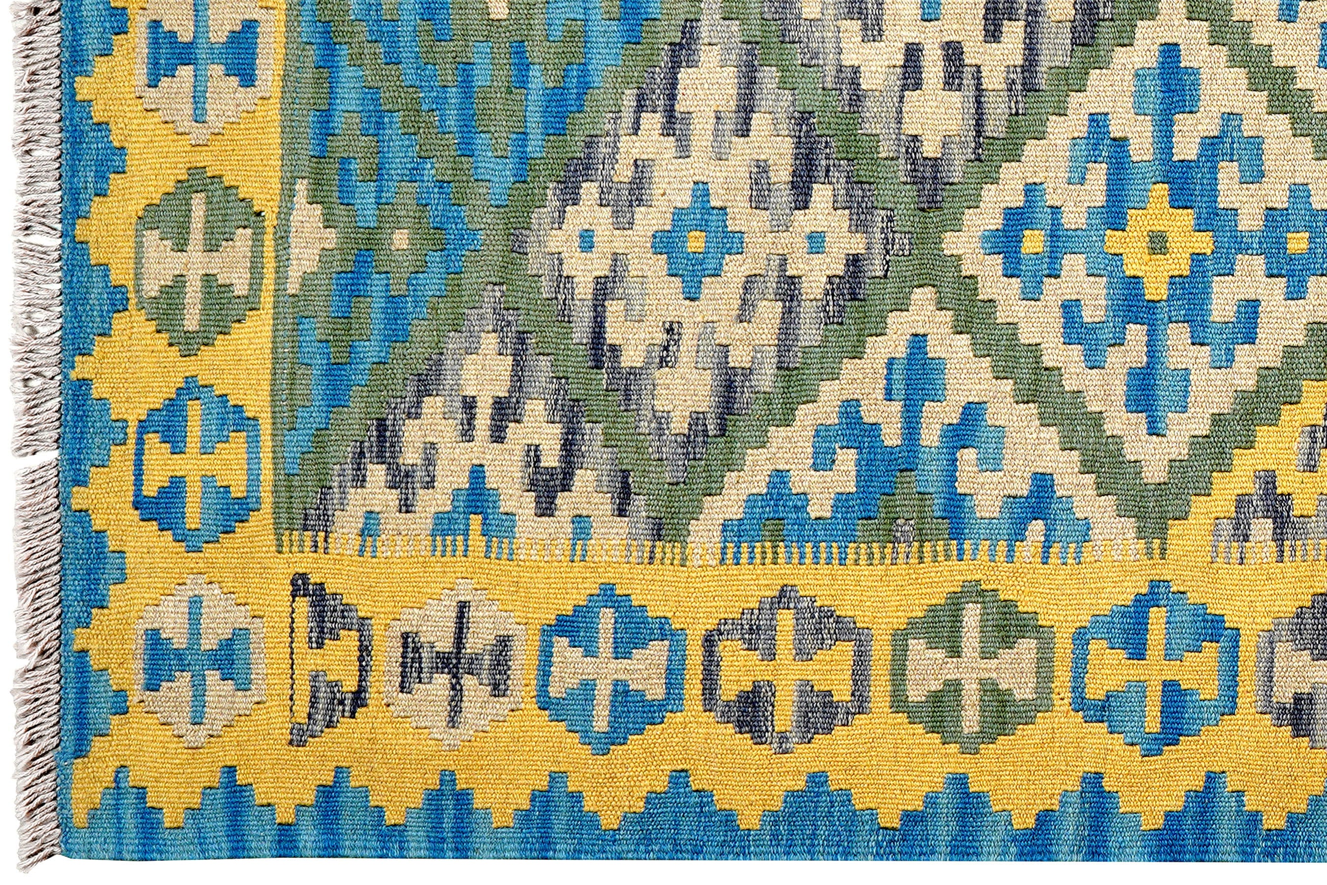 Kilim Gashgai Teppich Gelb