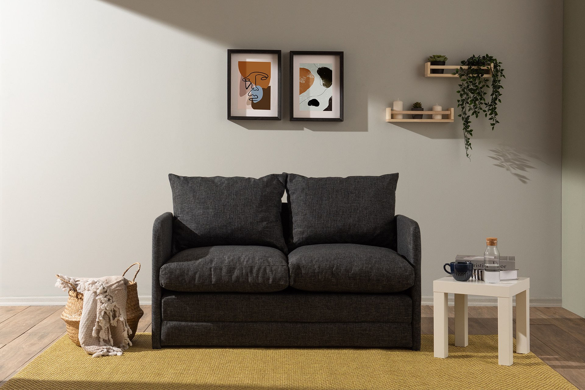 Saga Sofa Bed 2-seater Dark Grey
