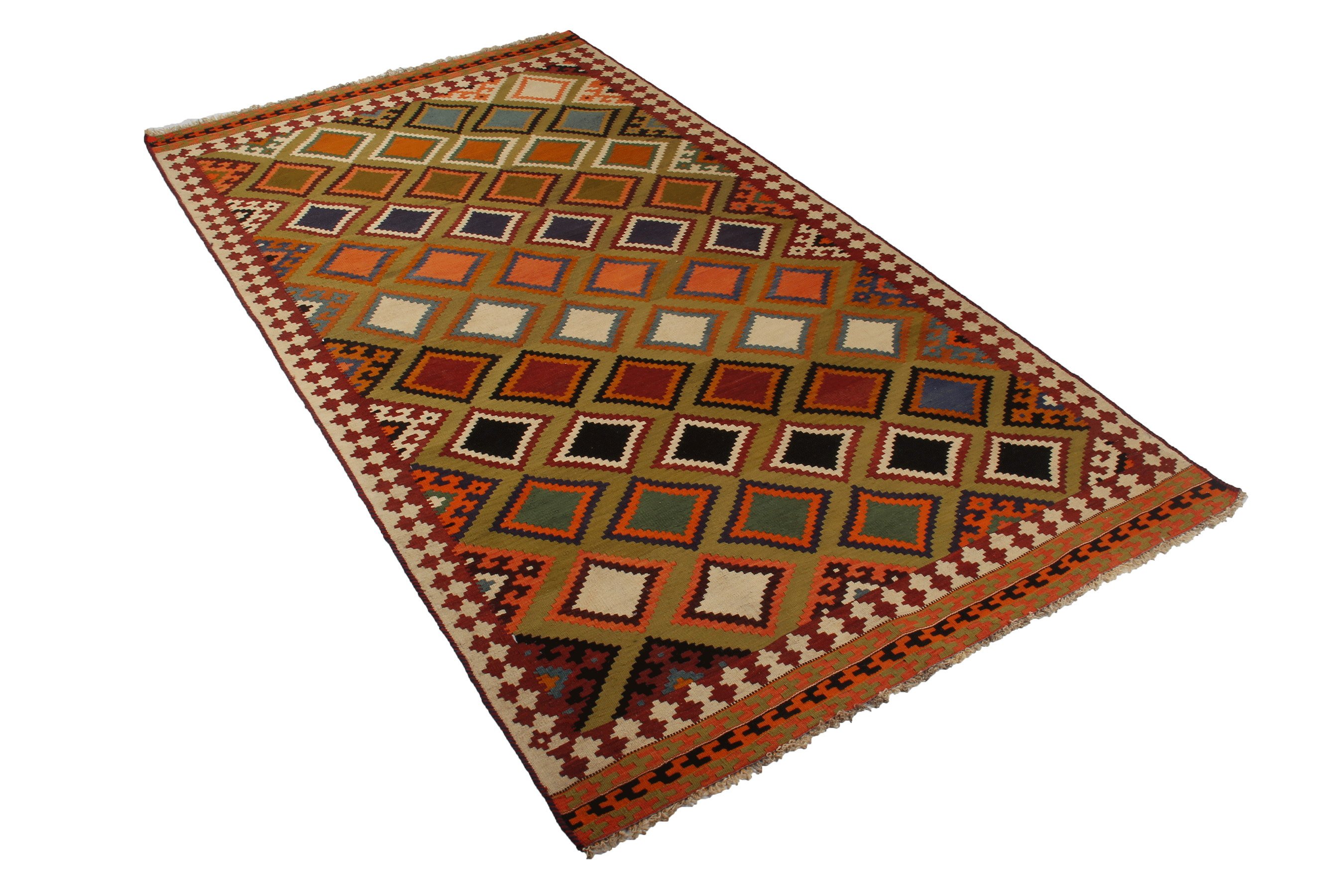 Kelim Gashgai Carpet Old Wool Multicolored