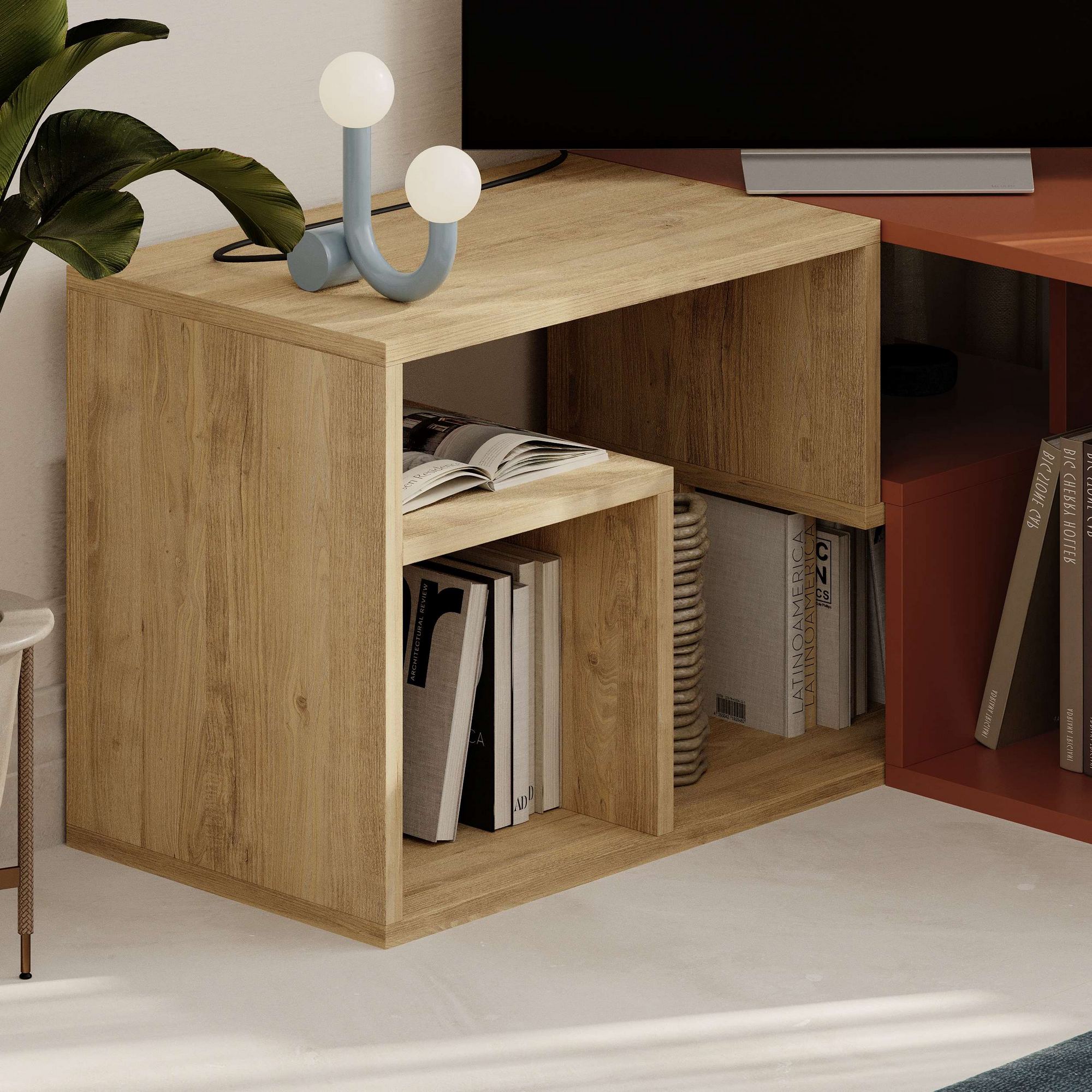 Glis lowboard wood veneer Sapphire cinnamon