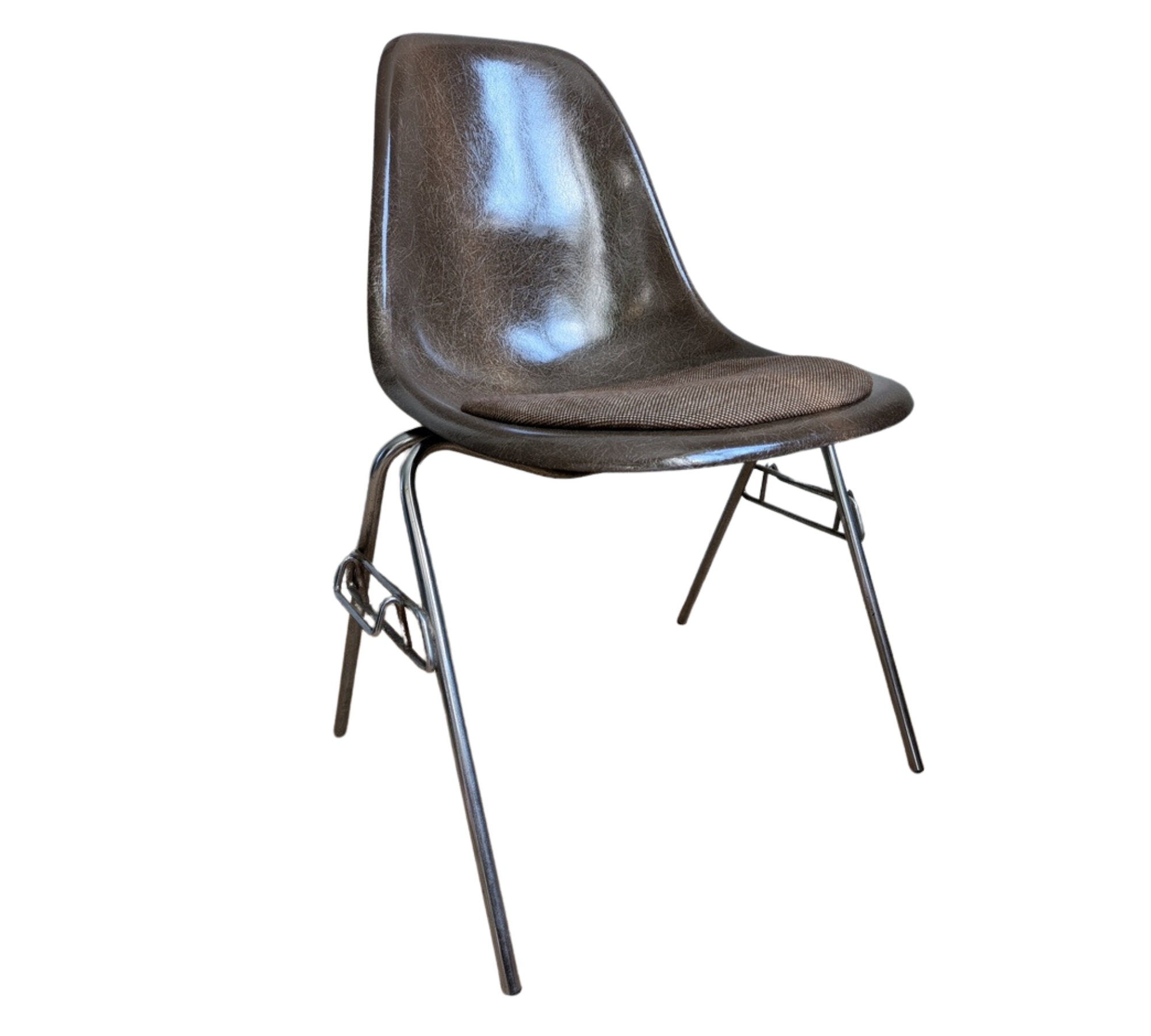 Eames Fiberglass Side Chair by Herman Miller Seal Brown