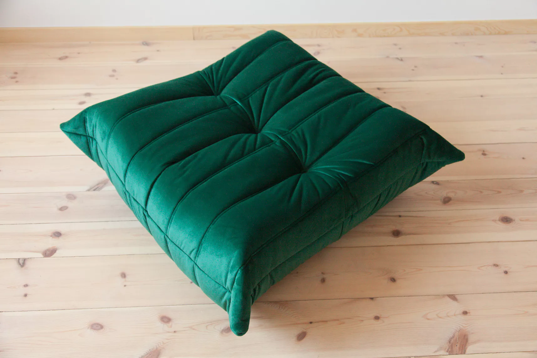 Togo Ottoman Emerald Green Velvet
