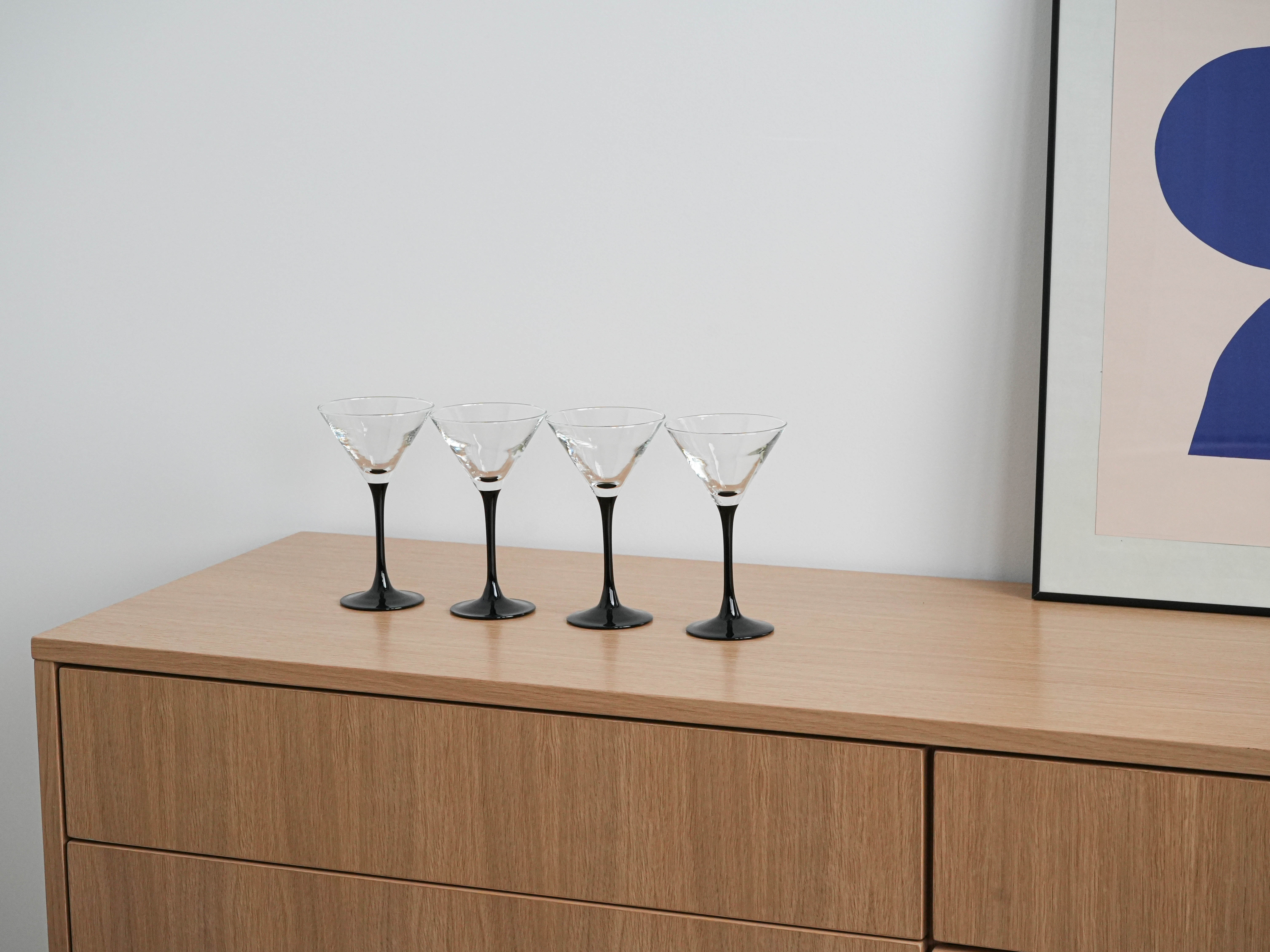 Martini glasses 4x Black