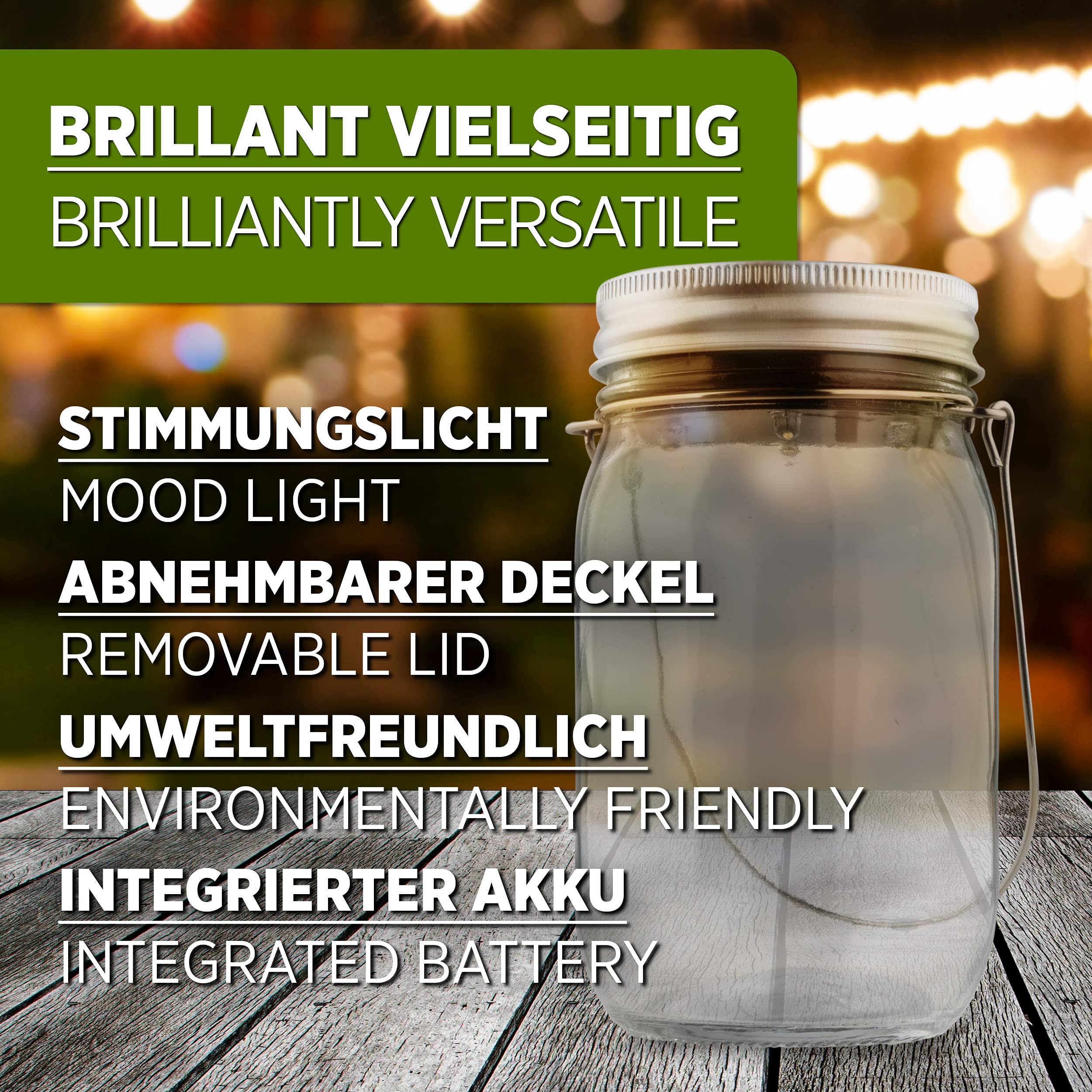 Solarlampen Glas LED
