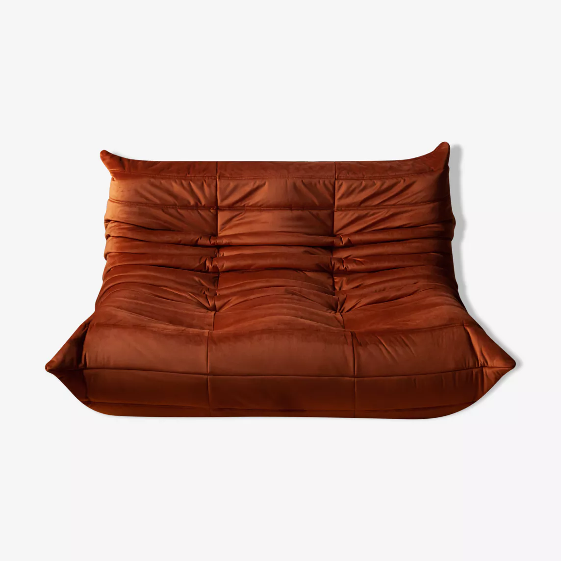 Togo Sofa 2-Sitzer Samt Bernstein-Orange