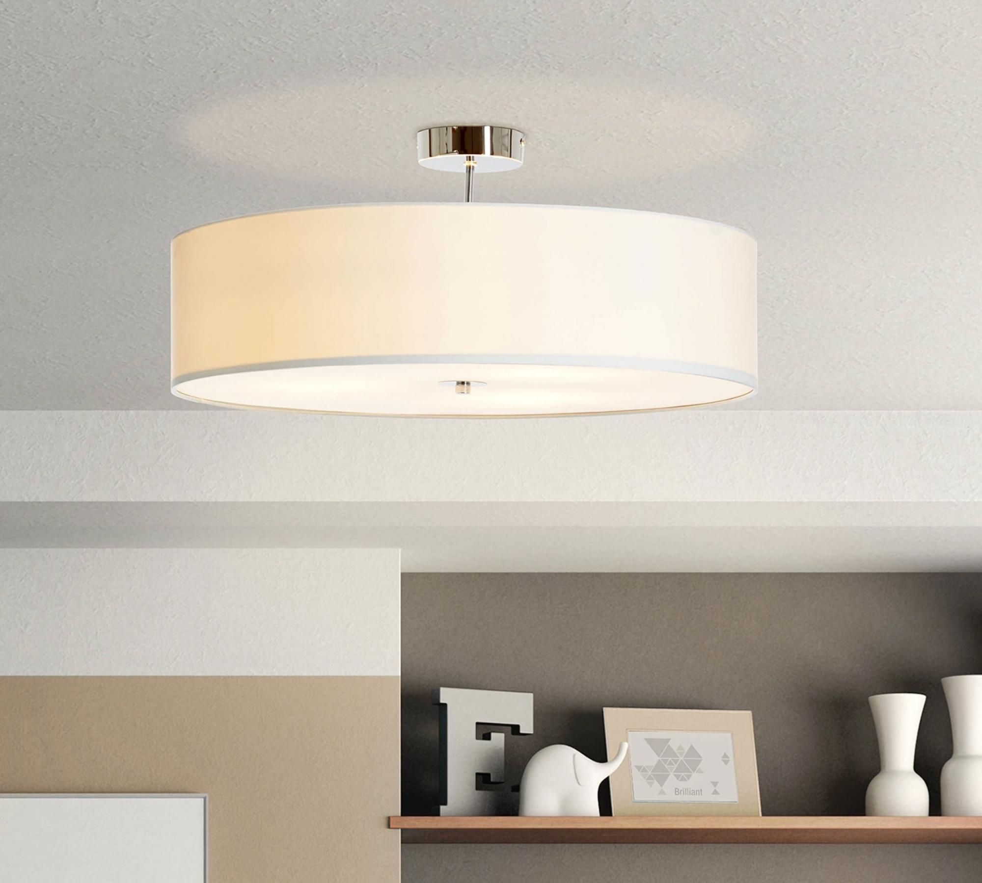 3-flame ceiling light made of mixed fabric