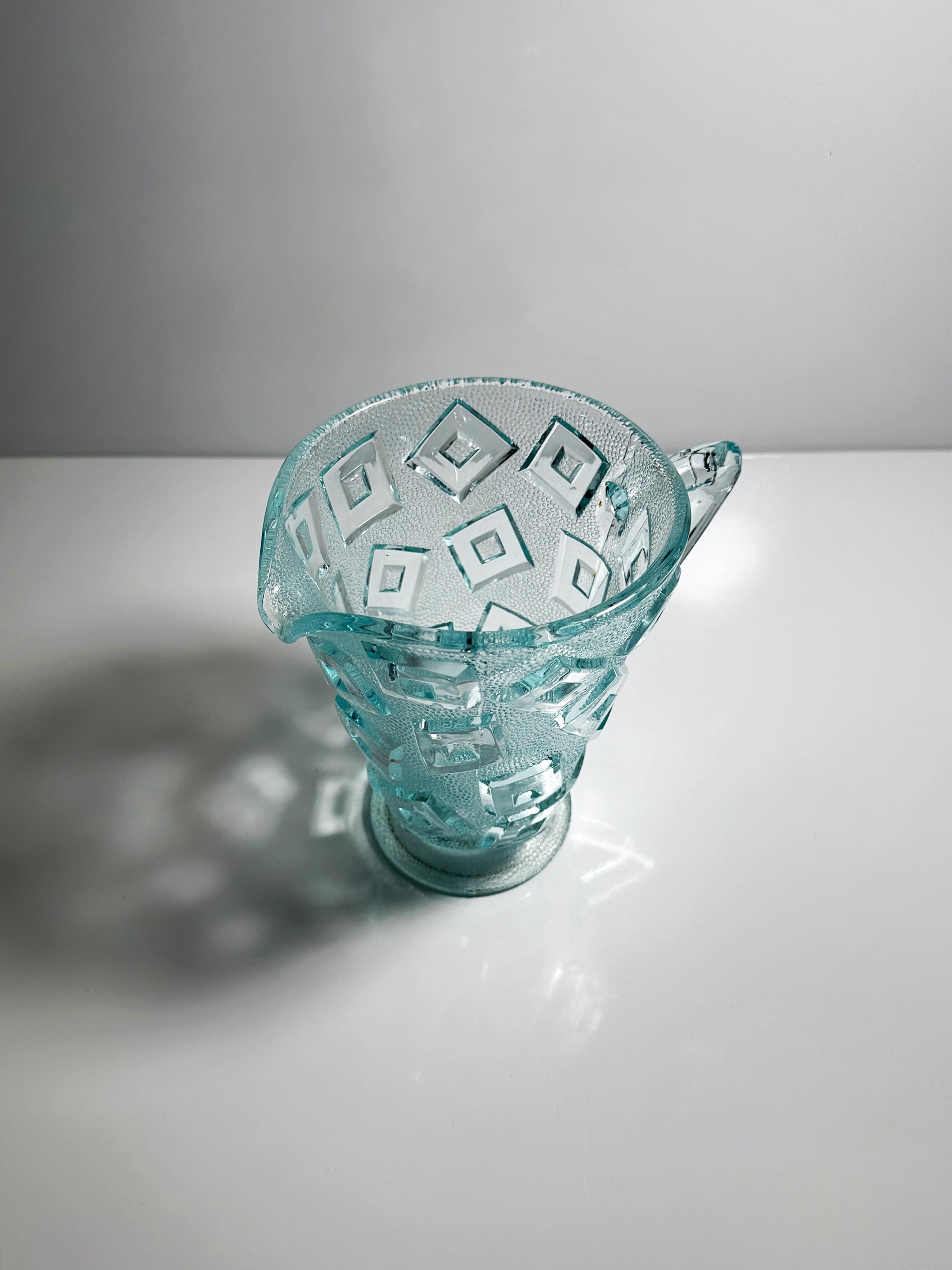 Vintage Art Deco Karaffe Pressglas 1930er Jahre