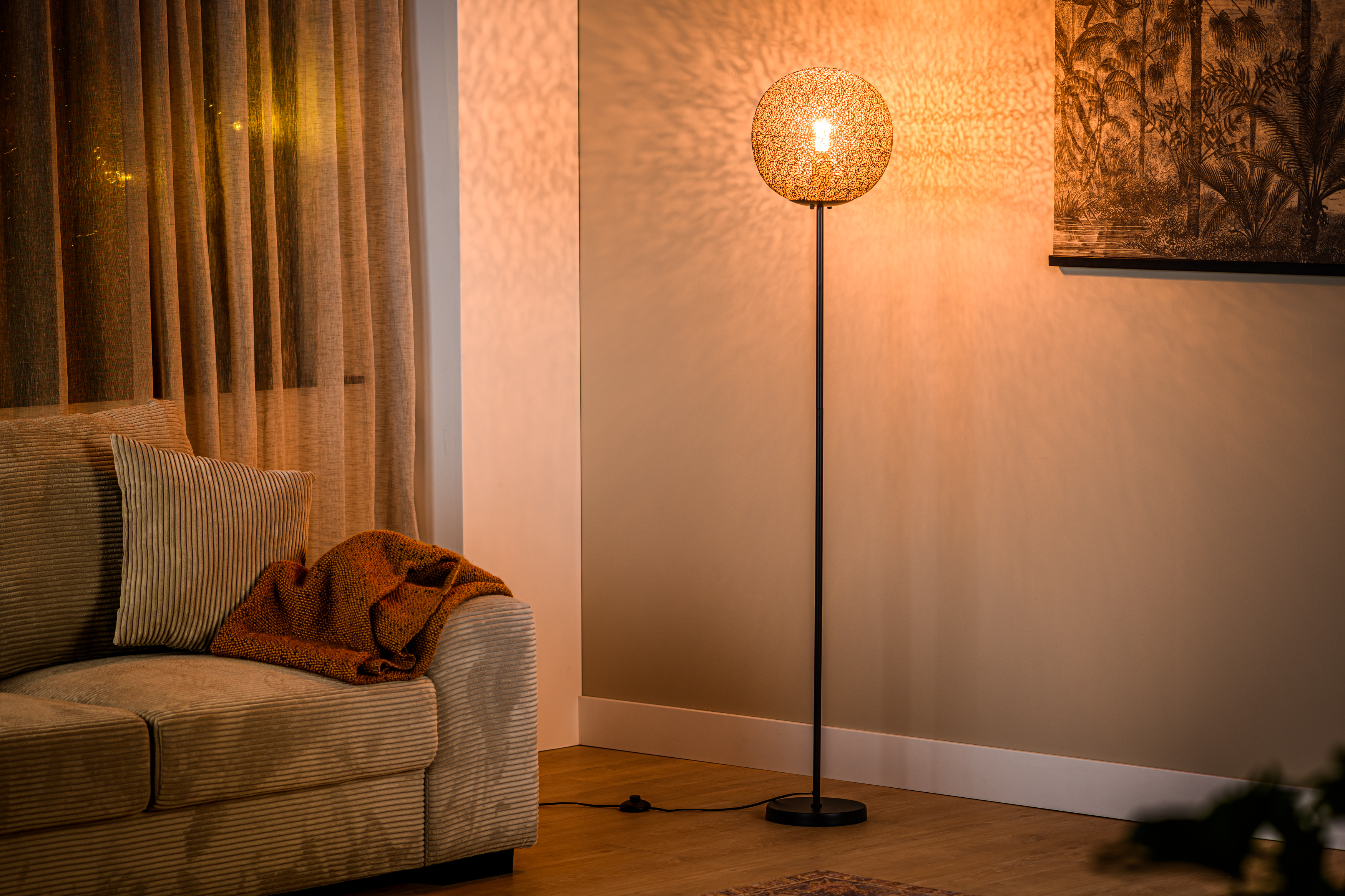 Floor lamp Metal Black