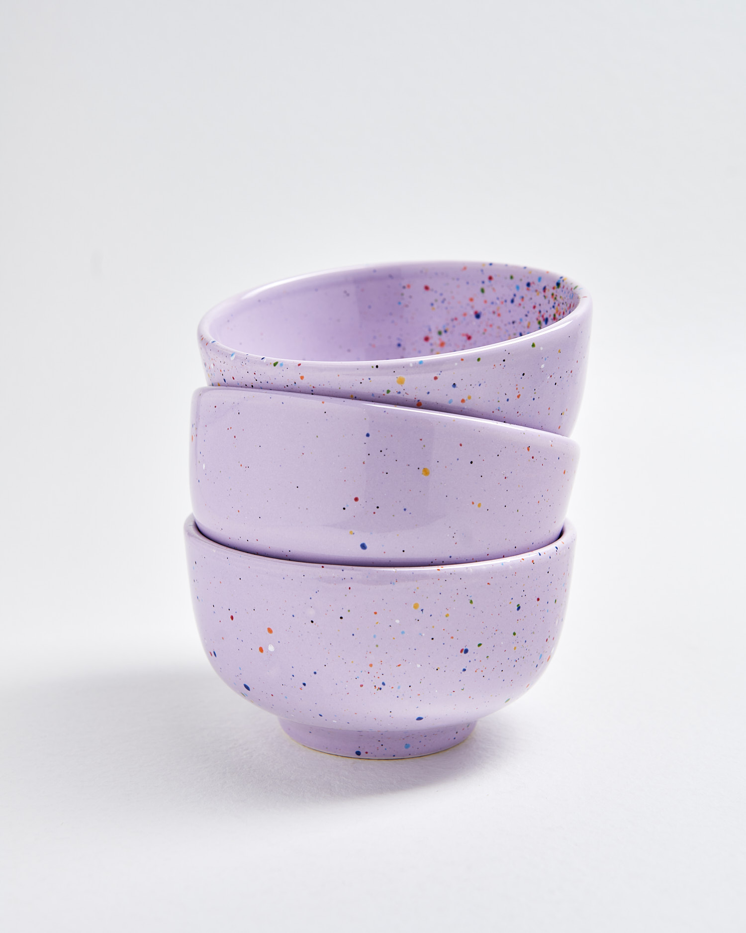 2x Party Mini Schüssel Keramik Violett