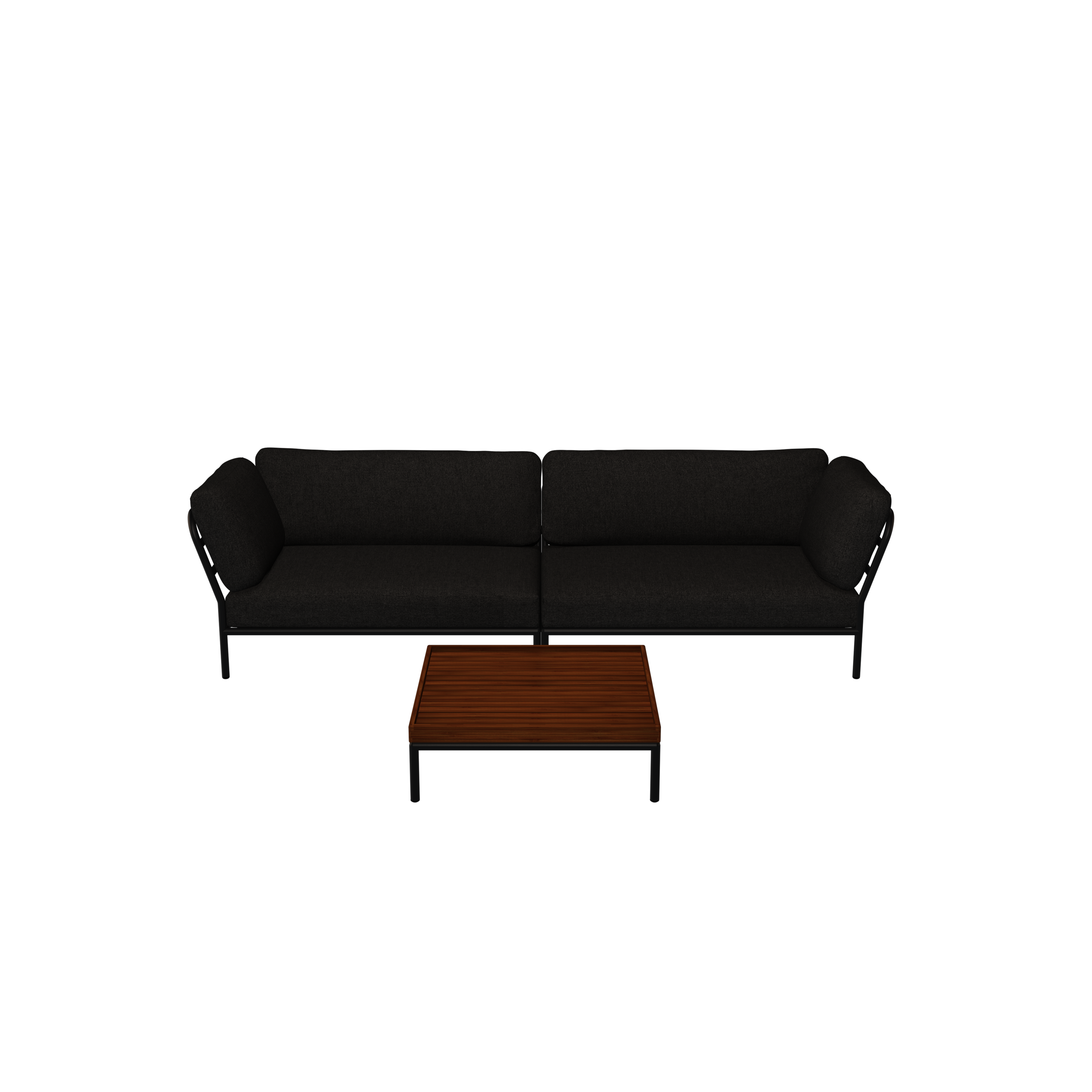 LEVEL Sofa Links, Sofa Rechts & Couchtisch Dunkelgrau