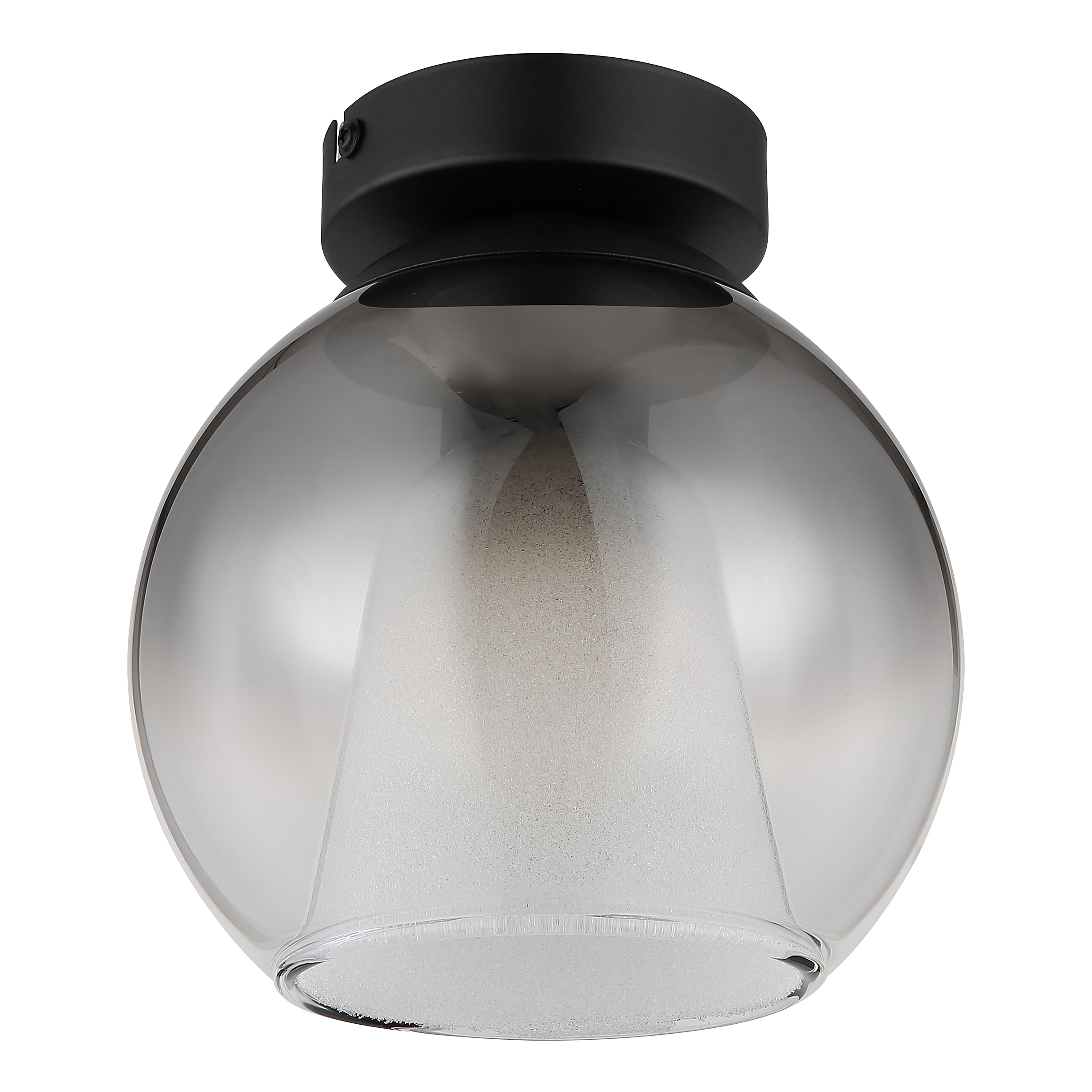 Barry Typ B Deckenleuchte 1-flammig Rauchglas Eisen