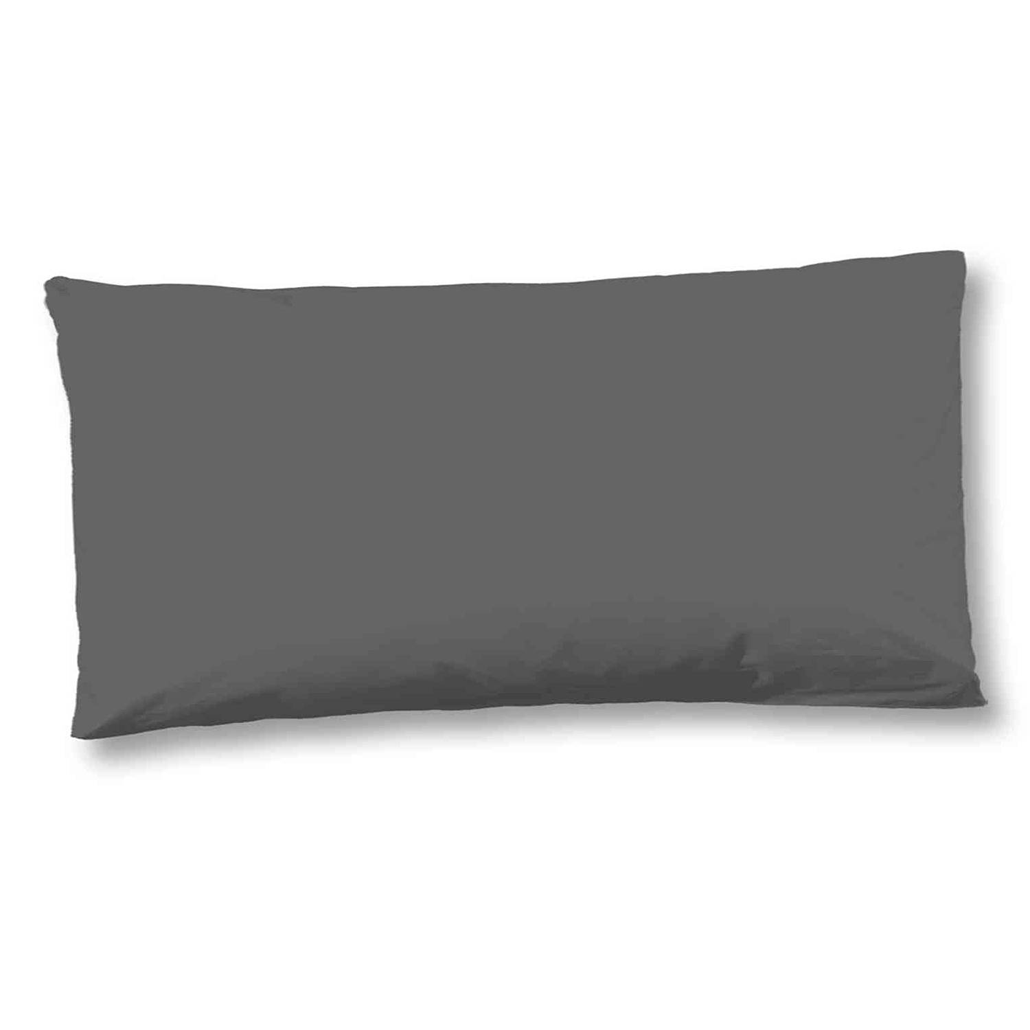 Uni Satin Kissenbezug Baumwolle Grau 40 x 80 cm