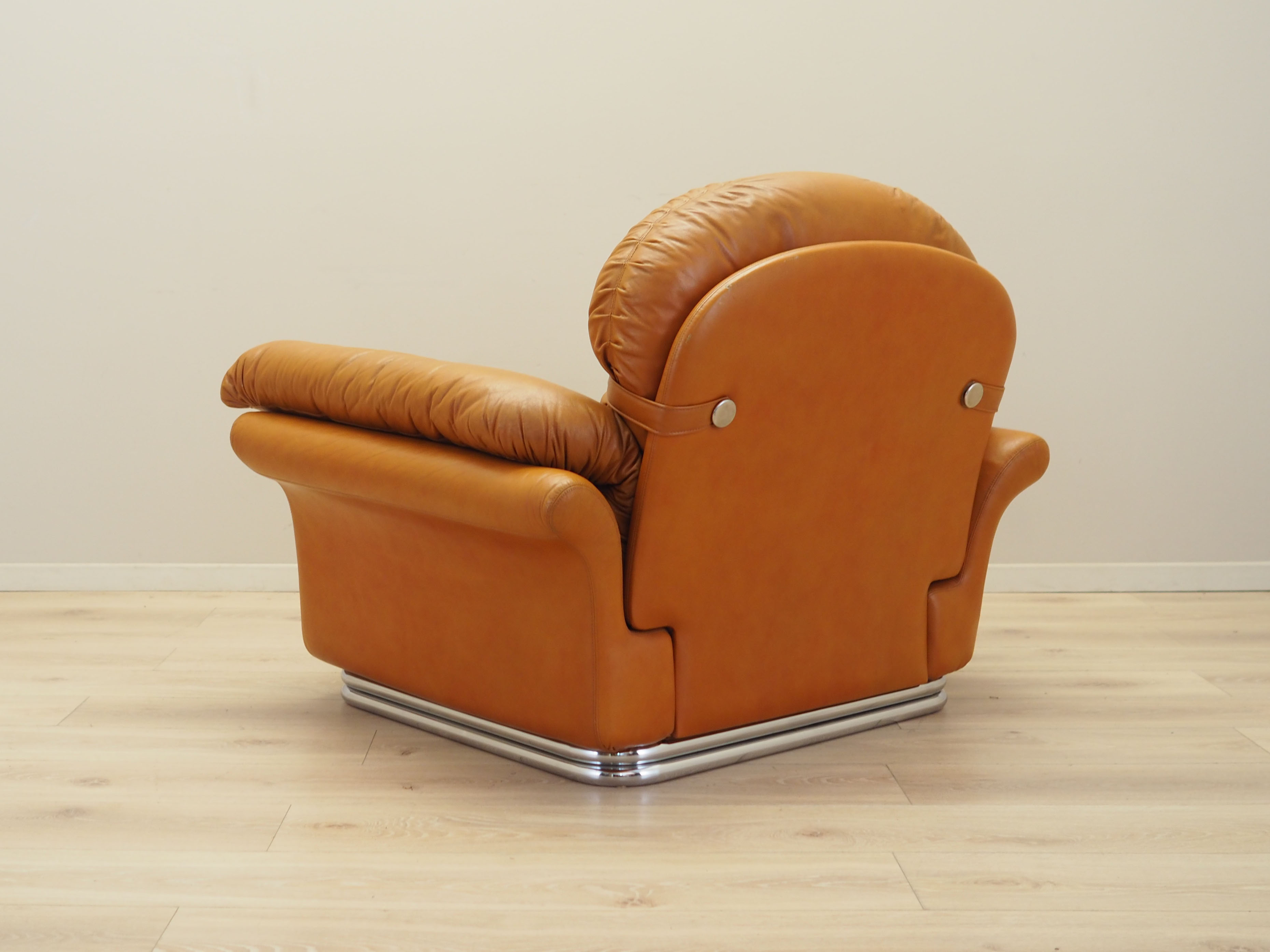Sessel Leder Braun 1960er Jahre