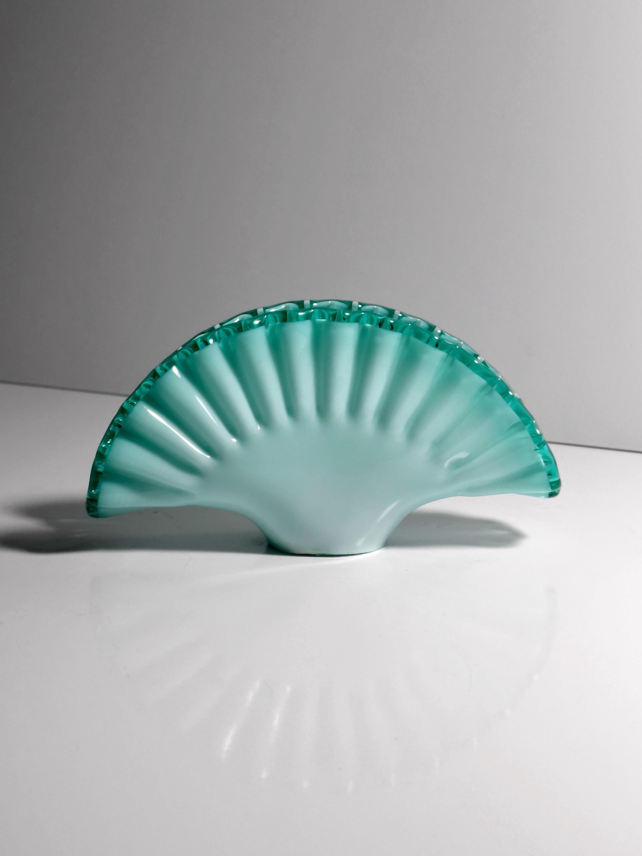 Vintage Serviettenhalter Muranoglas Türkis 80er Jahre