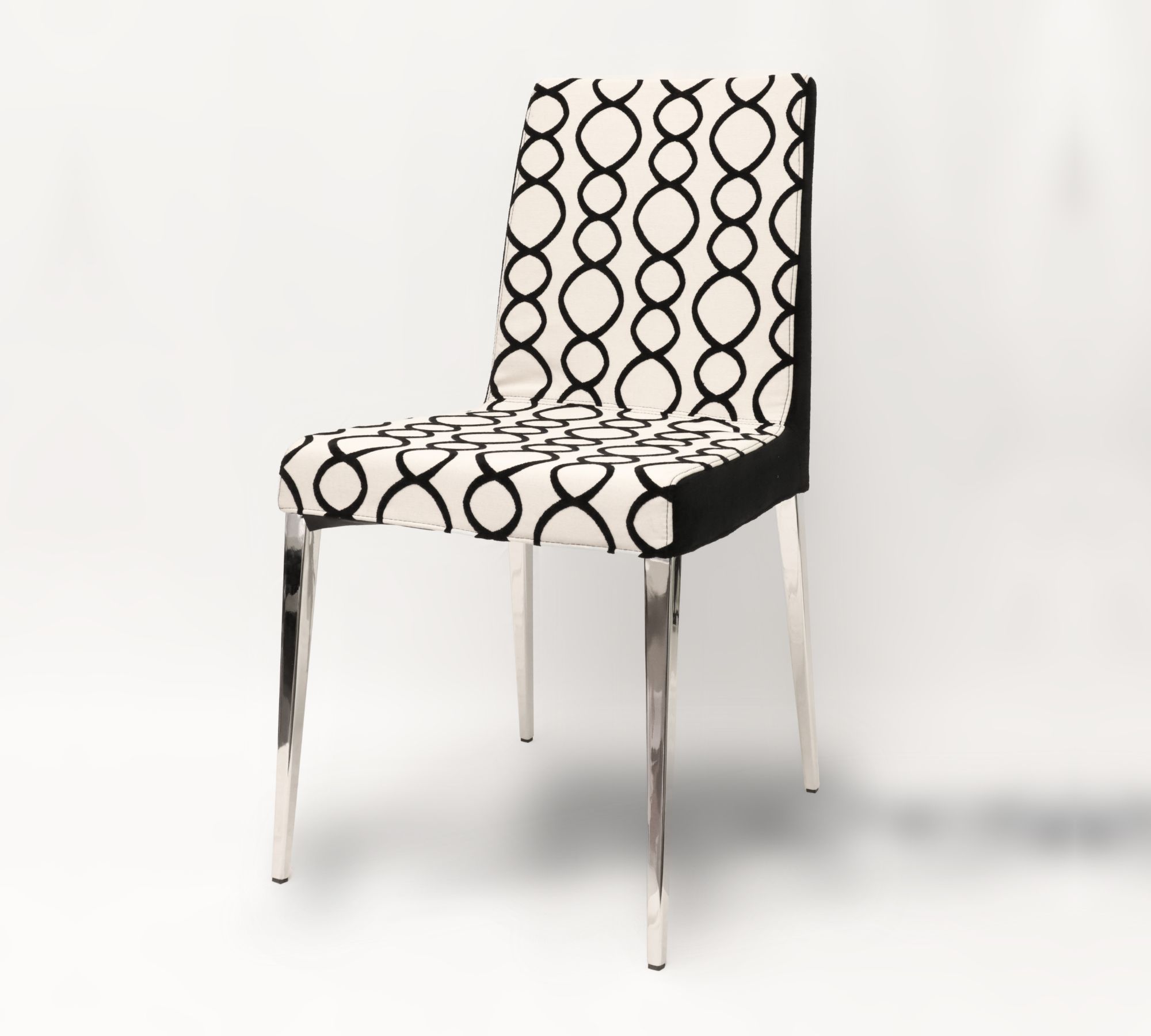 King Chair Stuhl Textil Metall Schwarz Gemustert