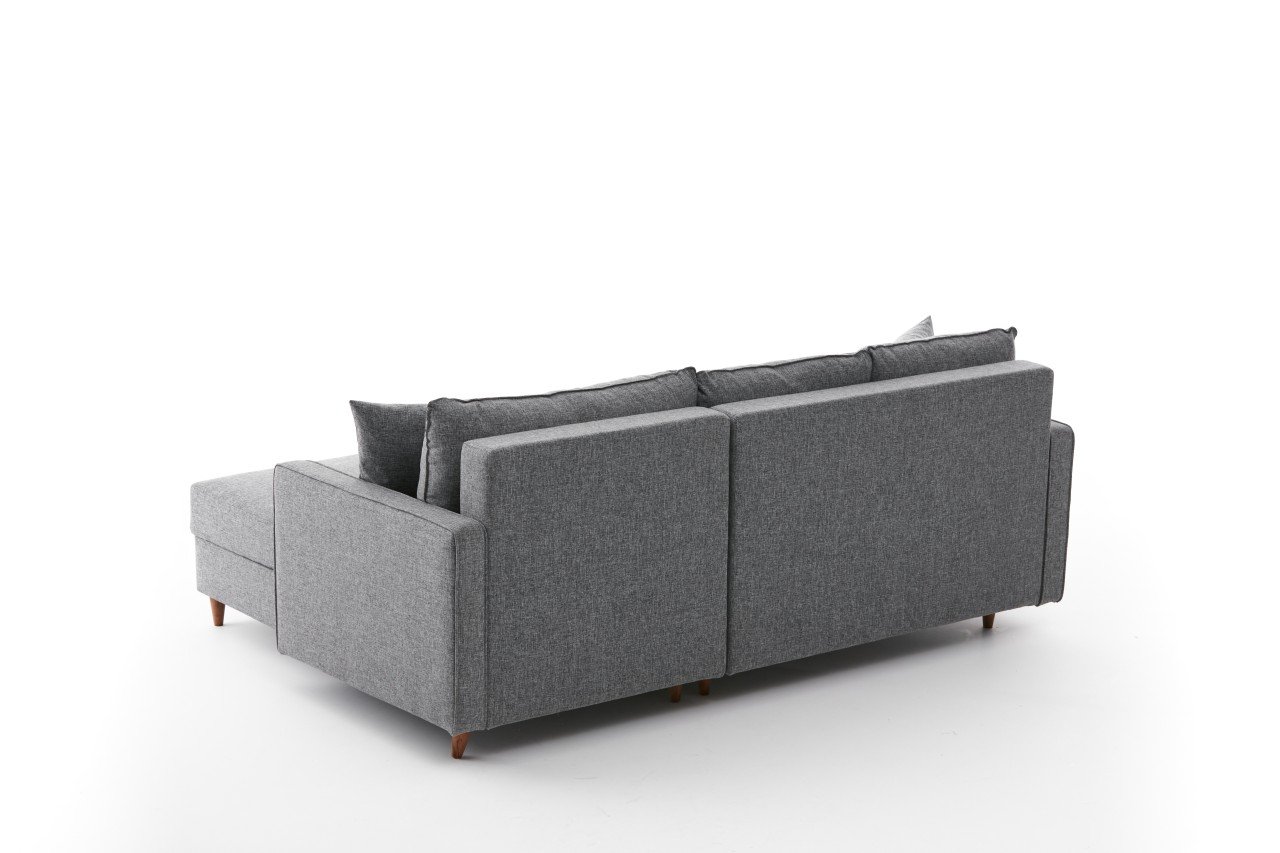 Eva Sofa Récamiere Rechts mit Hocker Grau