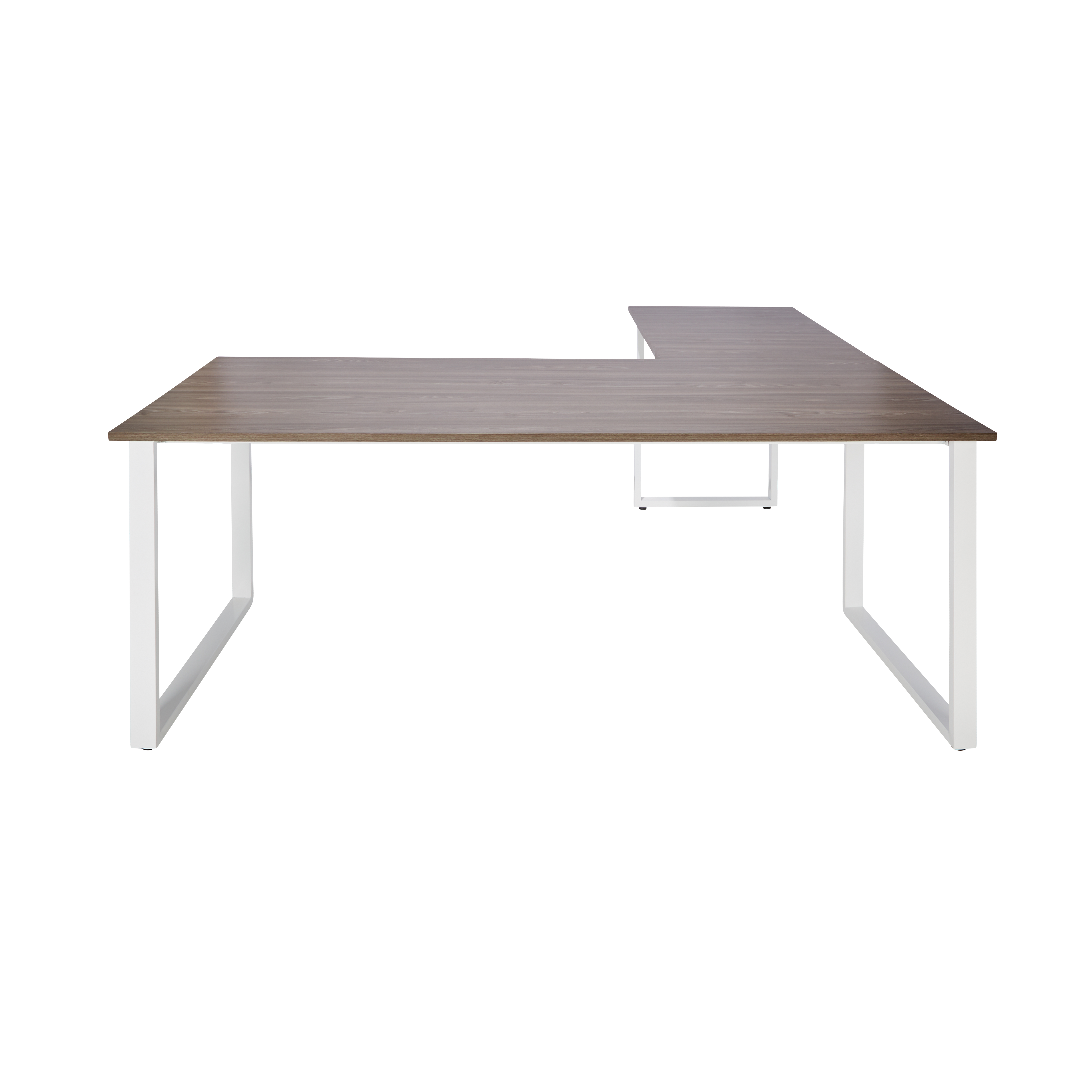 Corner desk wood decor grey white 180 x 180 cm