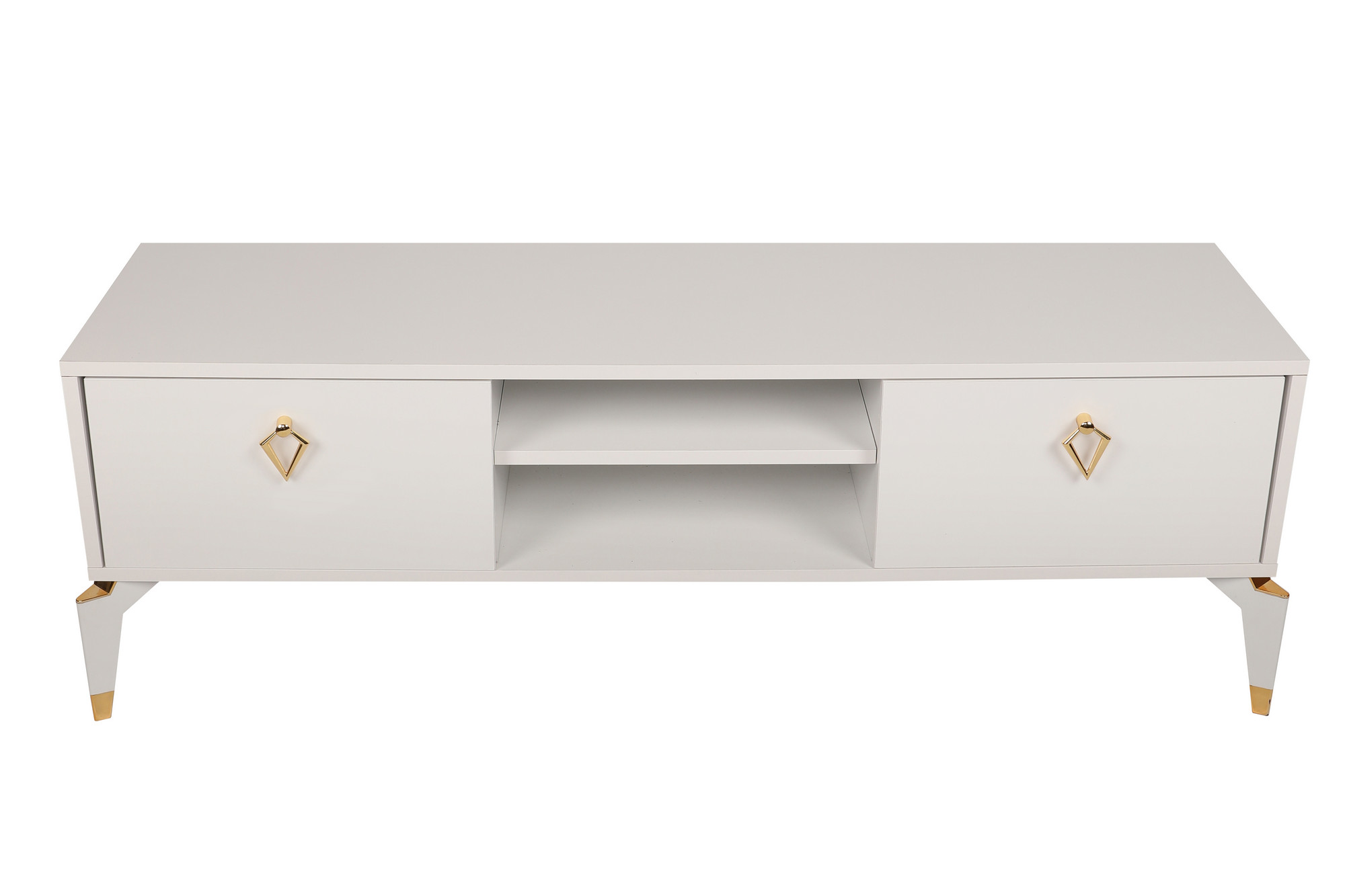 Posh Lowboard Holzfurnier Weiß