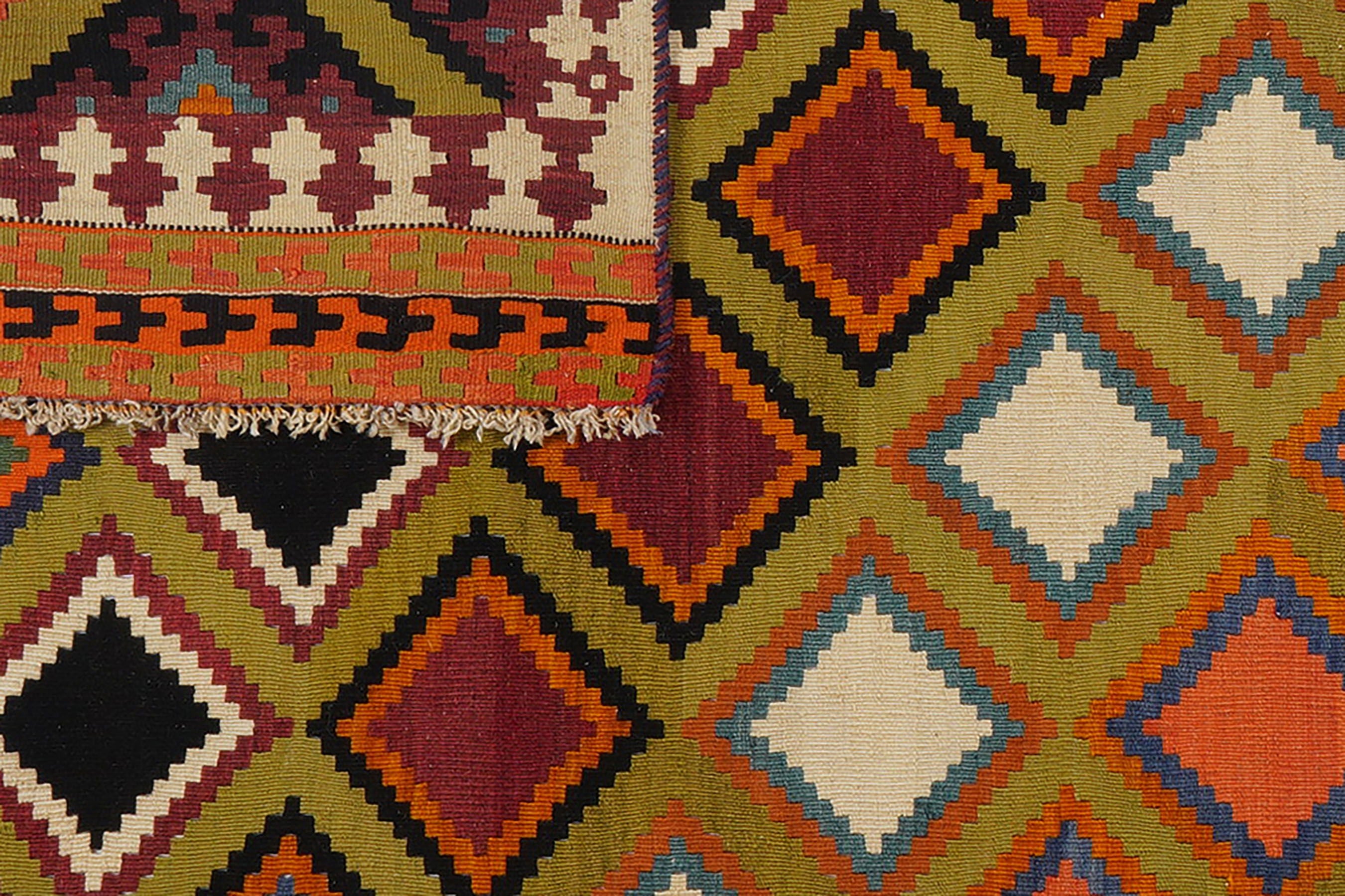 Kelim Gashgai Teppich Old Wolle Mehrfarbig