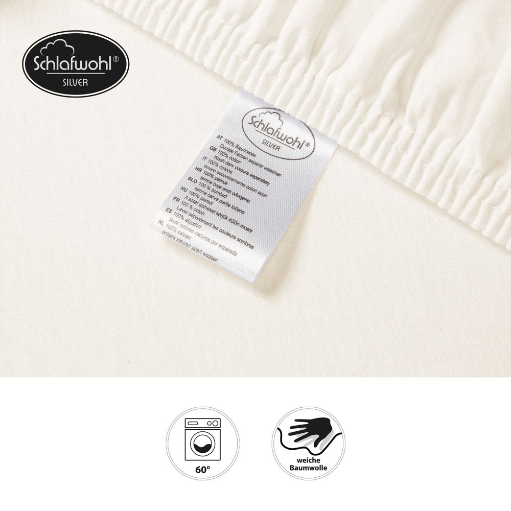 Spannleintuch für Boxspringbett aus Baumwolle Creme