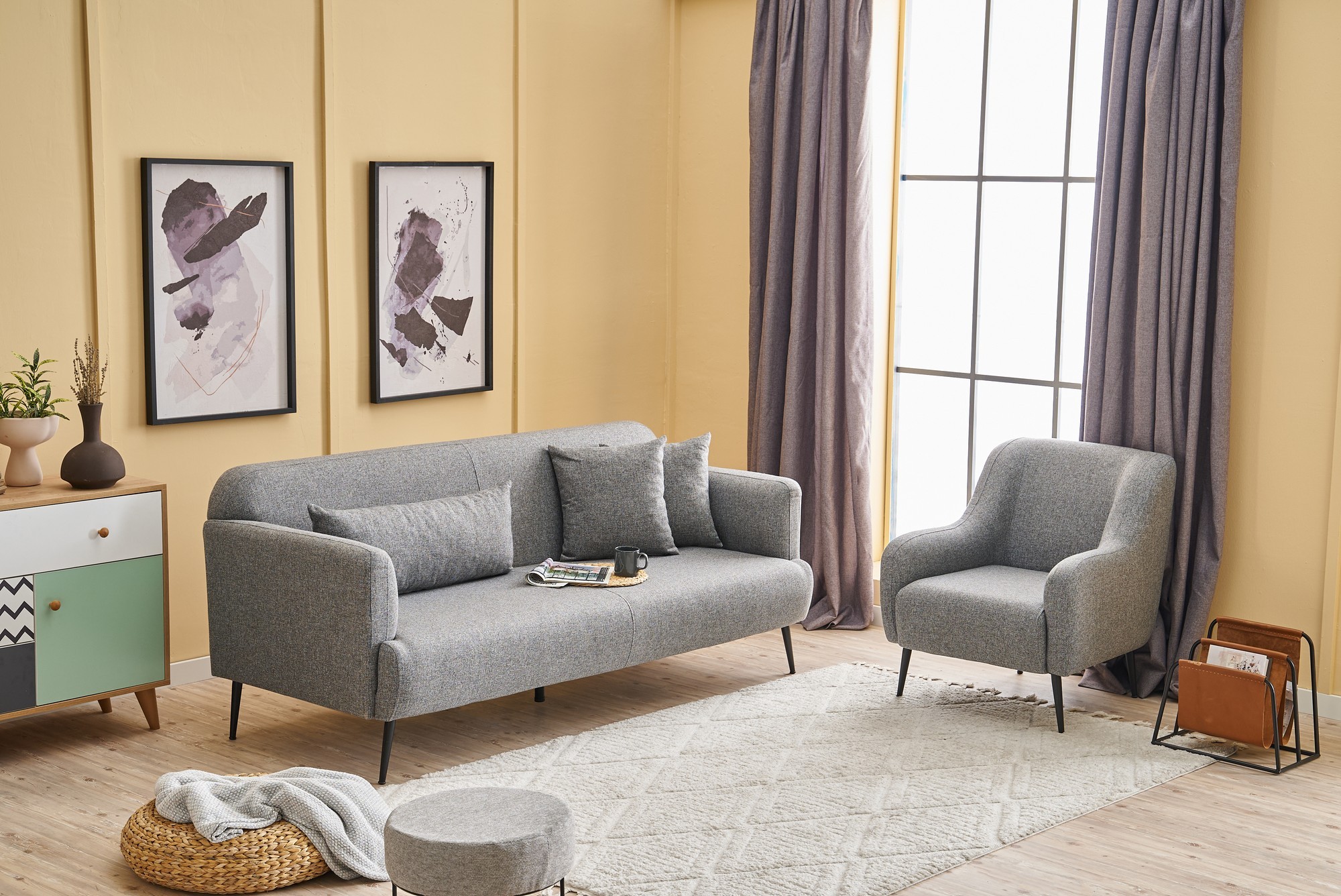 Revos Sofa 3-Sitzer Grau