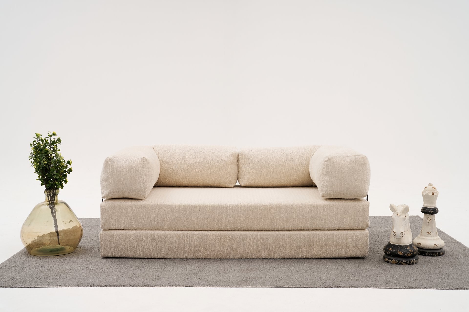 Comfort Schlafsofa 2-Sitzer Creme