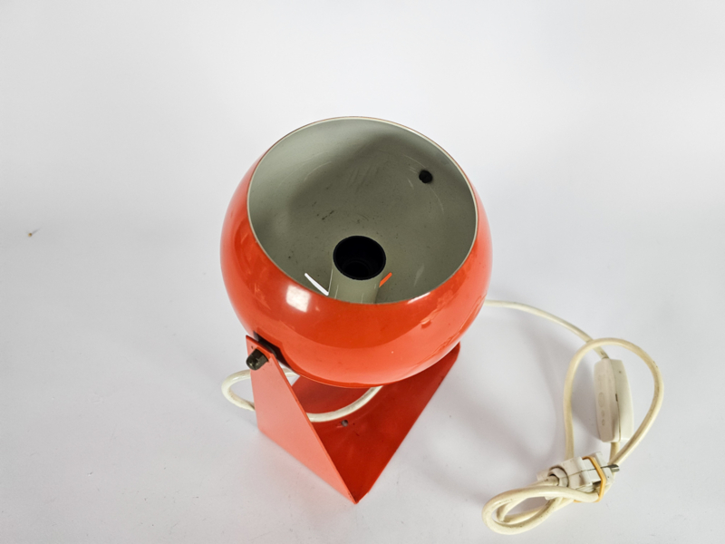 Vintage Lampe Metall Orange 1970er Jahre