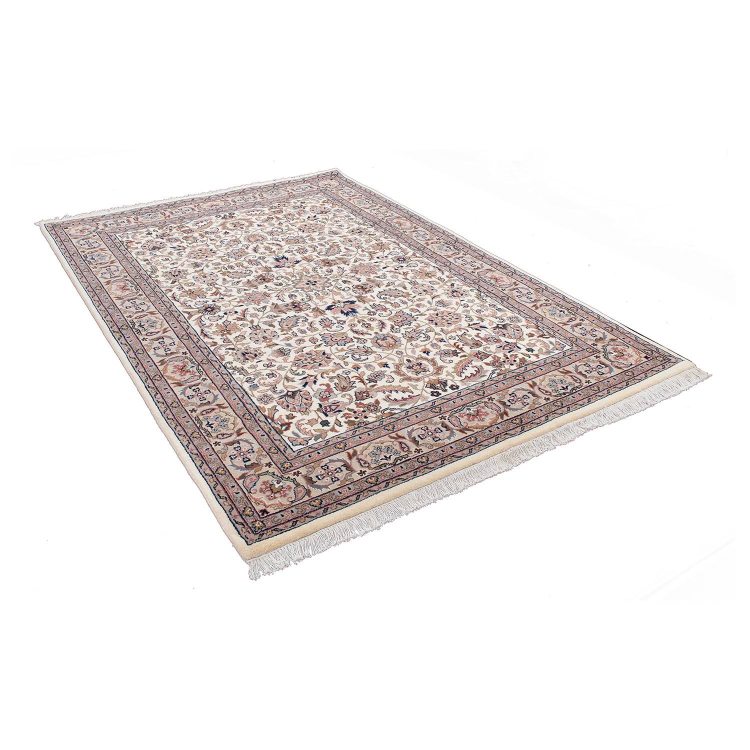 Benares Isfahan Teppich Schurwolle Beige 70 x 140 cm