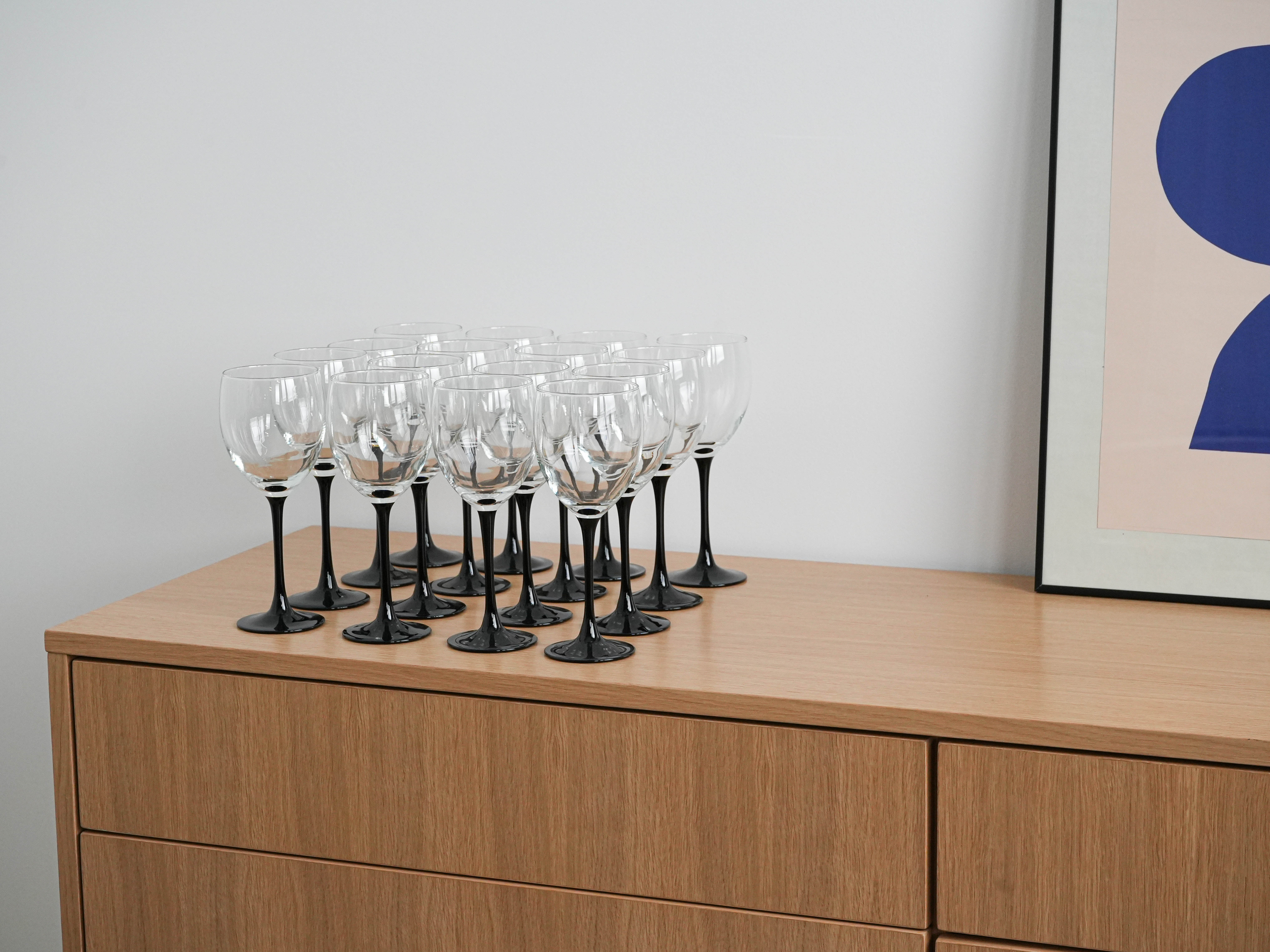 Wine glasses 16x Black