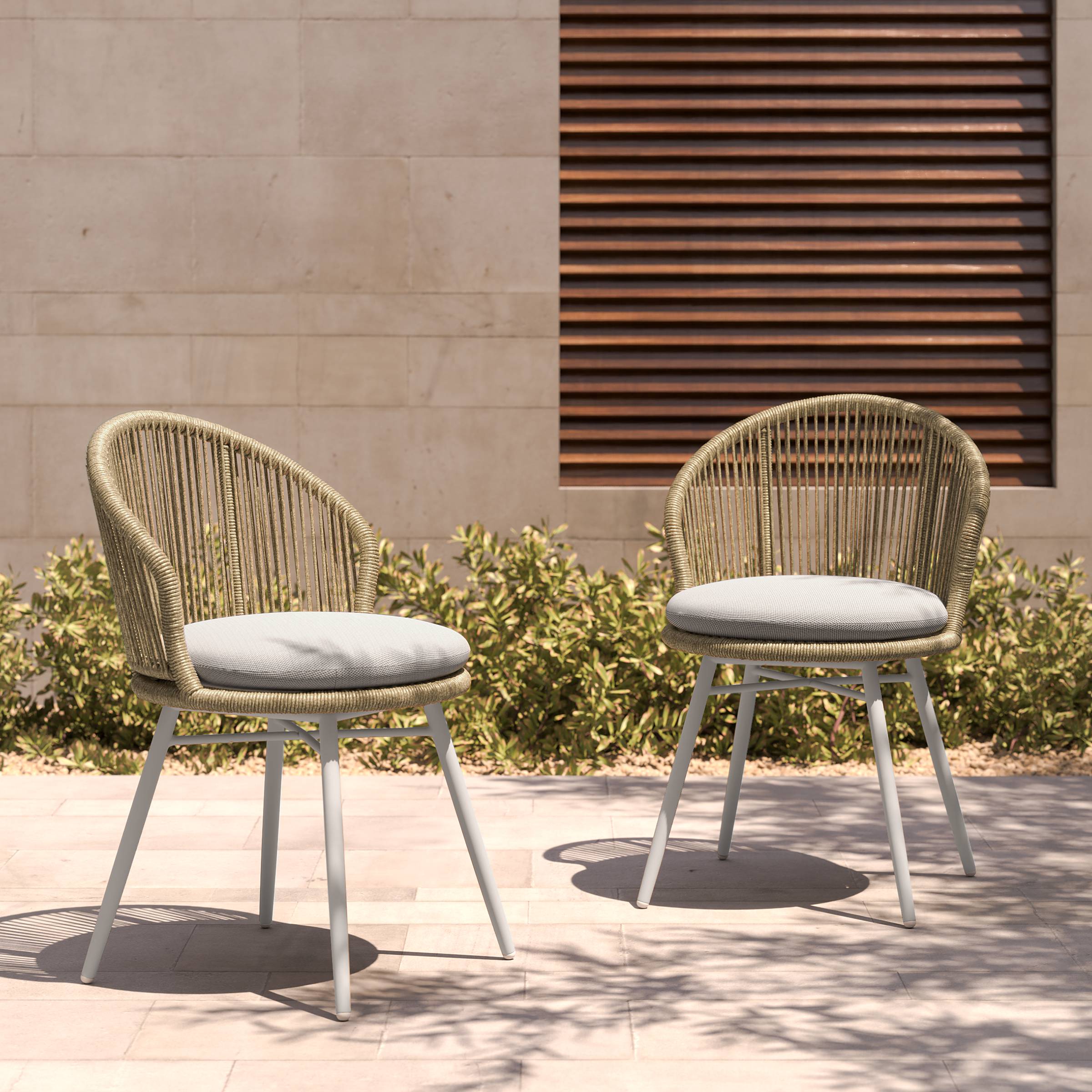 2x Cabello Gartenstuhl Polyester Aluminium