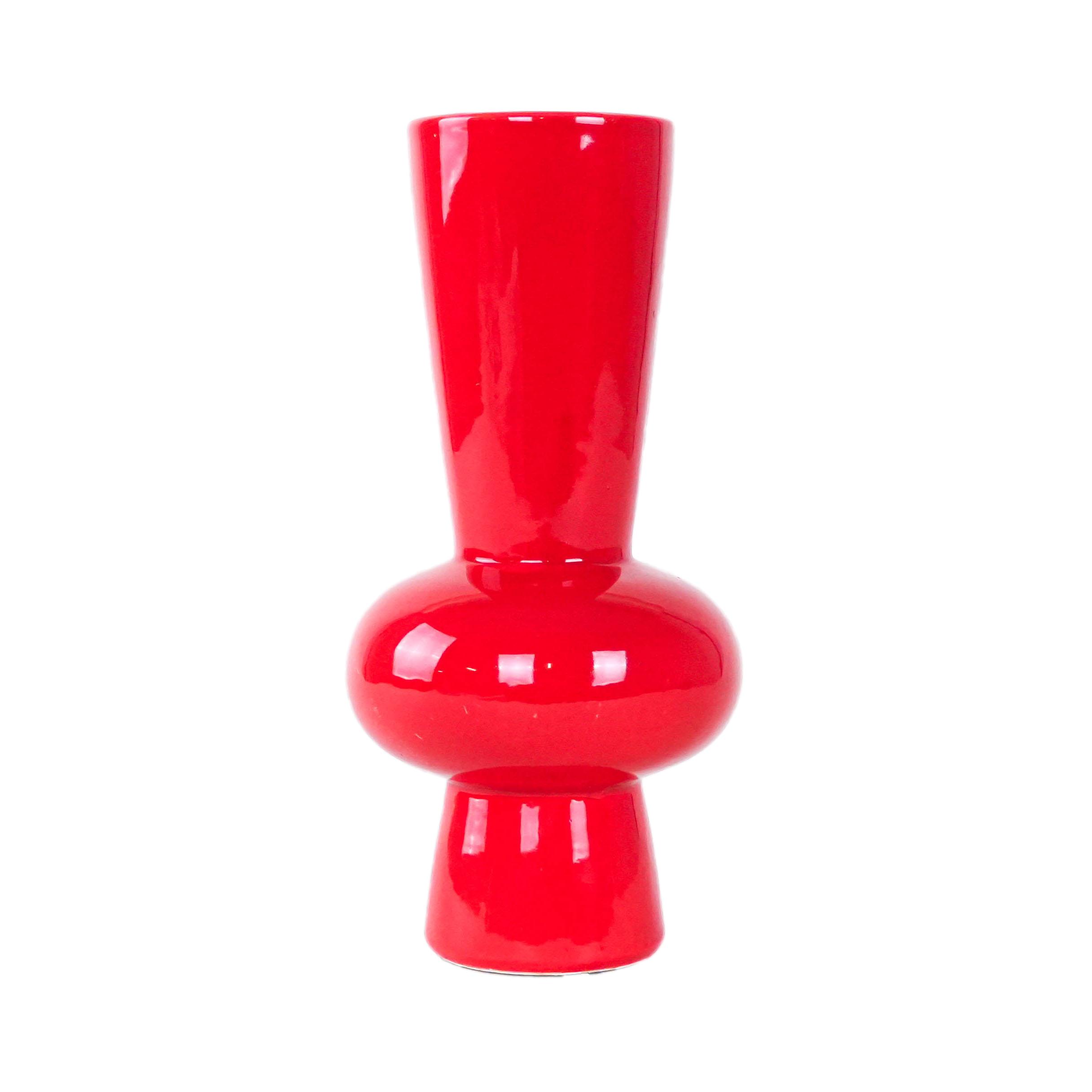 Keramikvase 1970er Jahre Rot