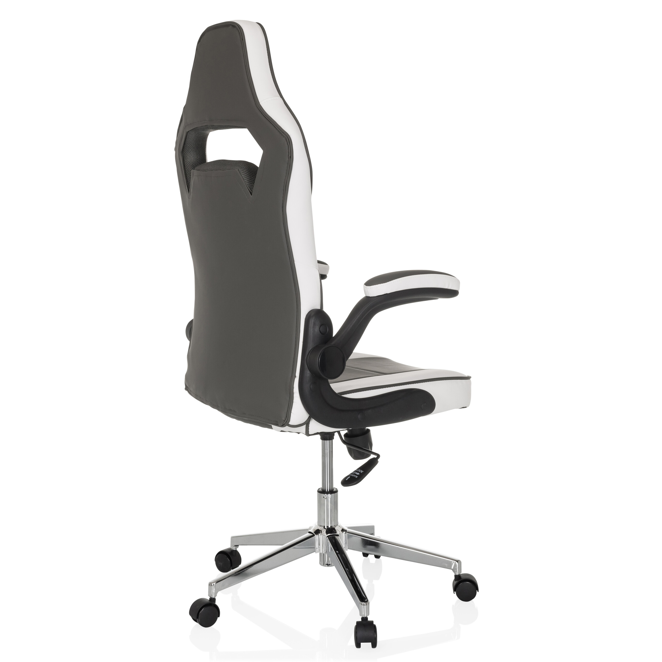 GAME SPORT PRO Bürostuhl Kunstleder Weiß Grau