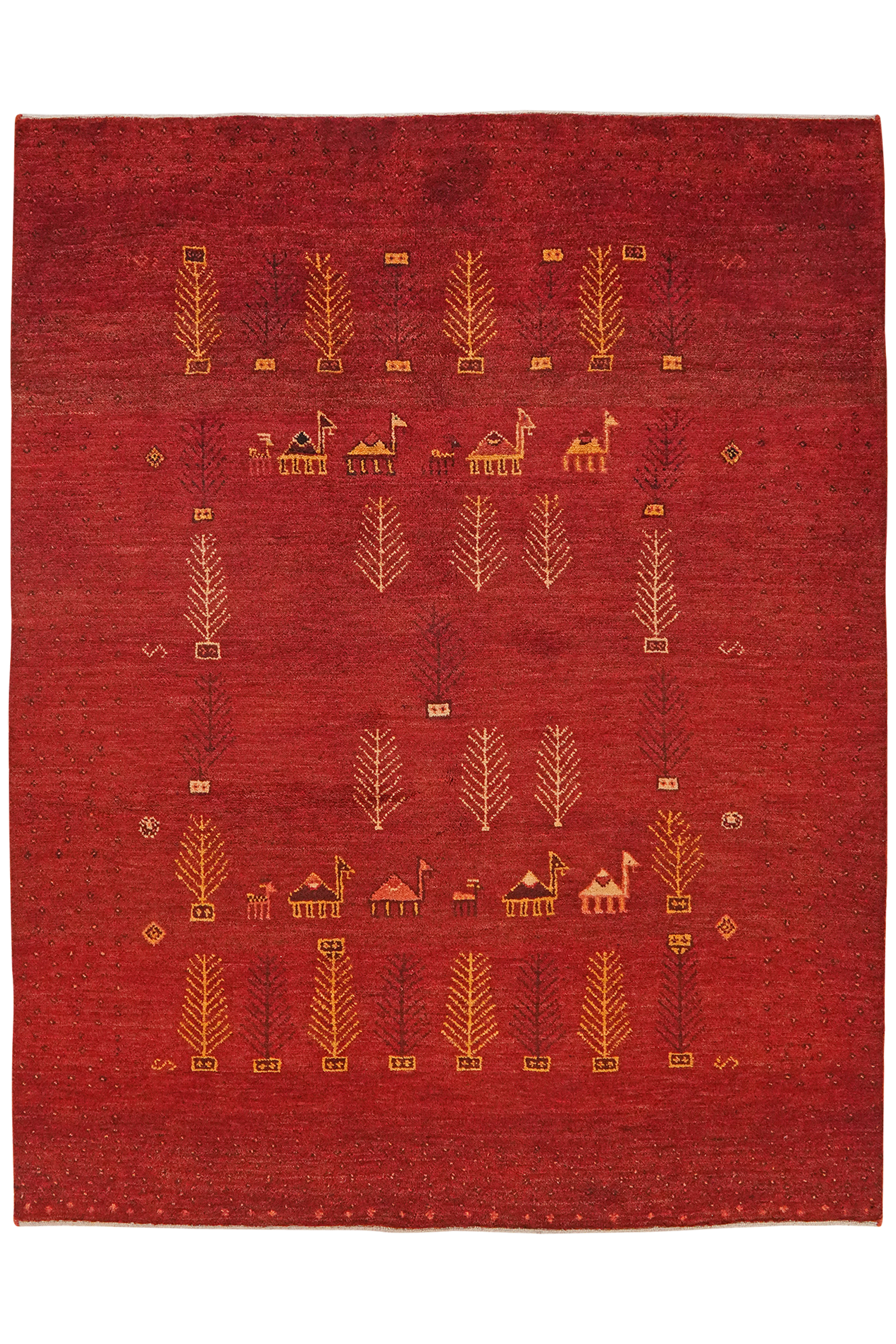 Rizbaf Gabbeh-Teppich Wolle Rot