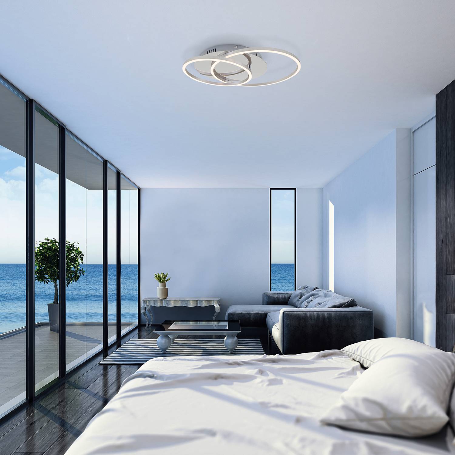 1-Flammig LED-Deckenleuchte Aluminium