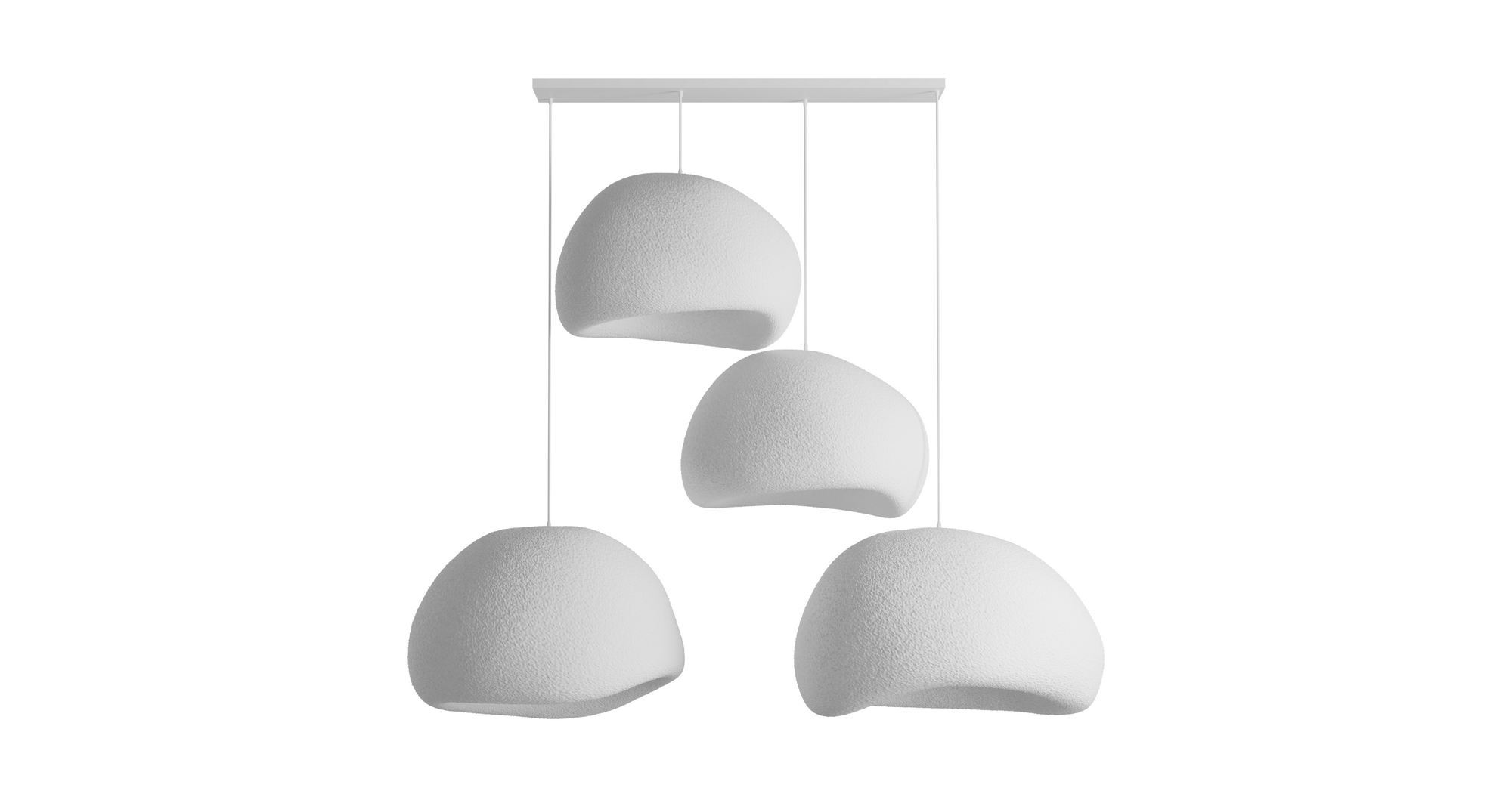 4-Flammig Wabi Sabi Yugen Pendelleuchte Weiß