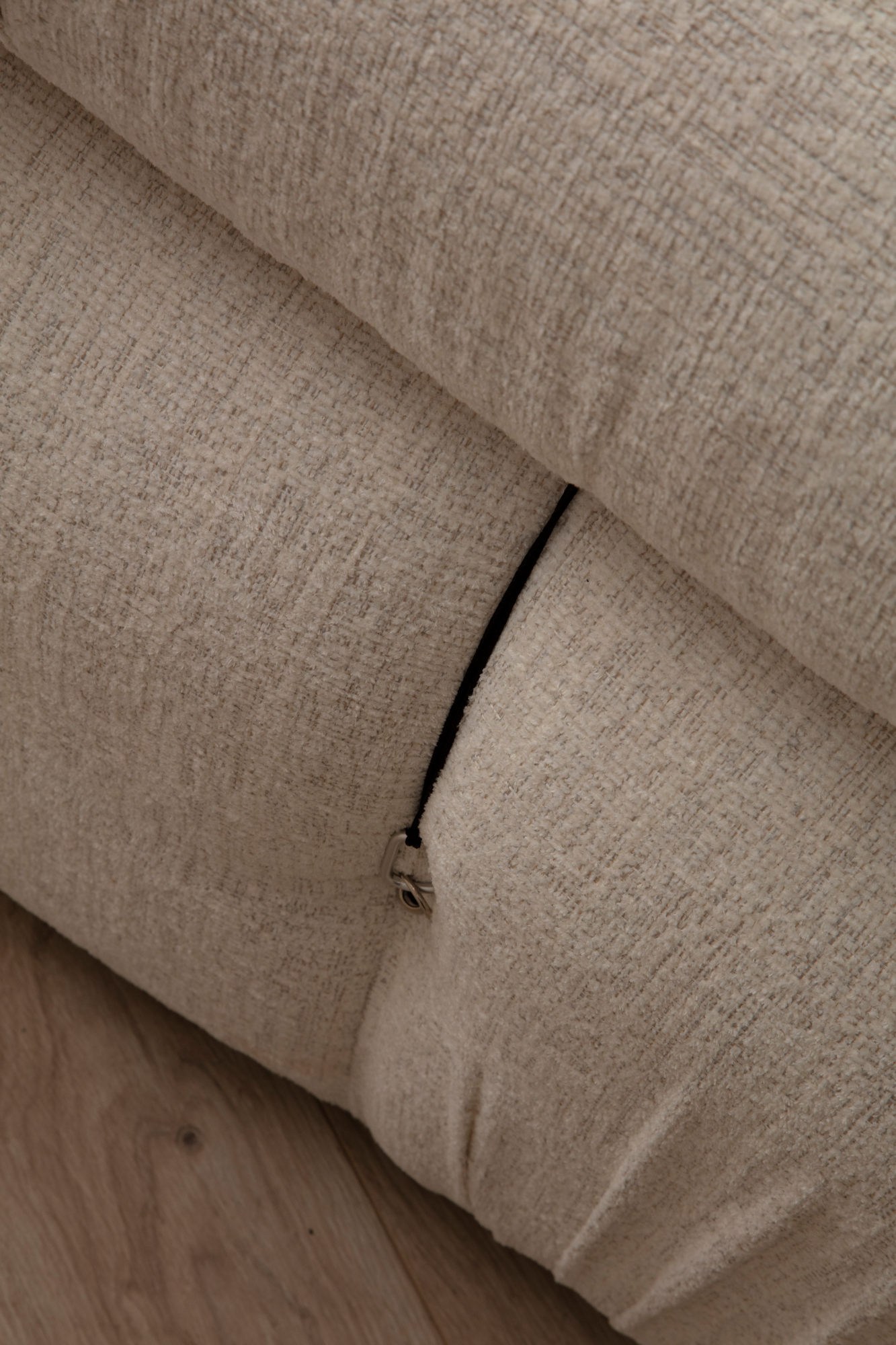 Sofa Récamiere Rechts Bouclé Creme