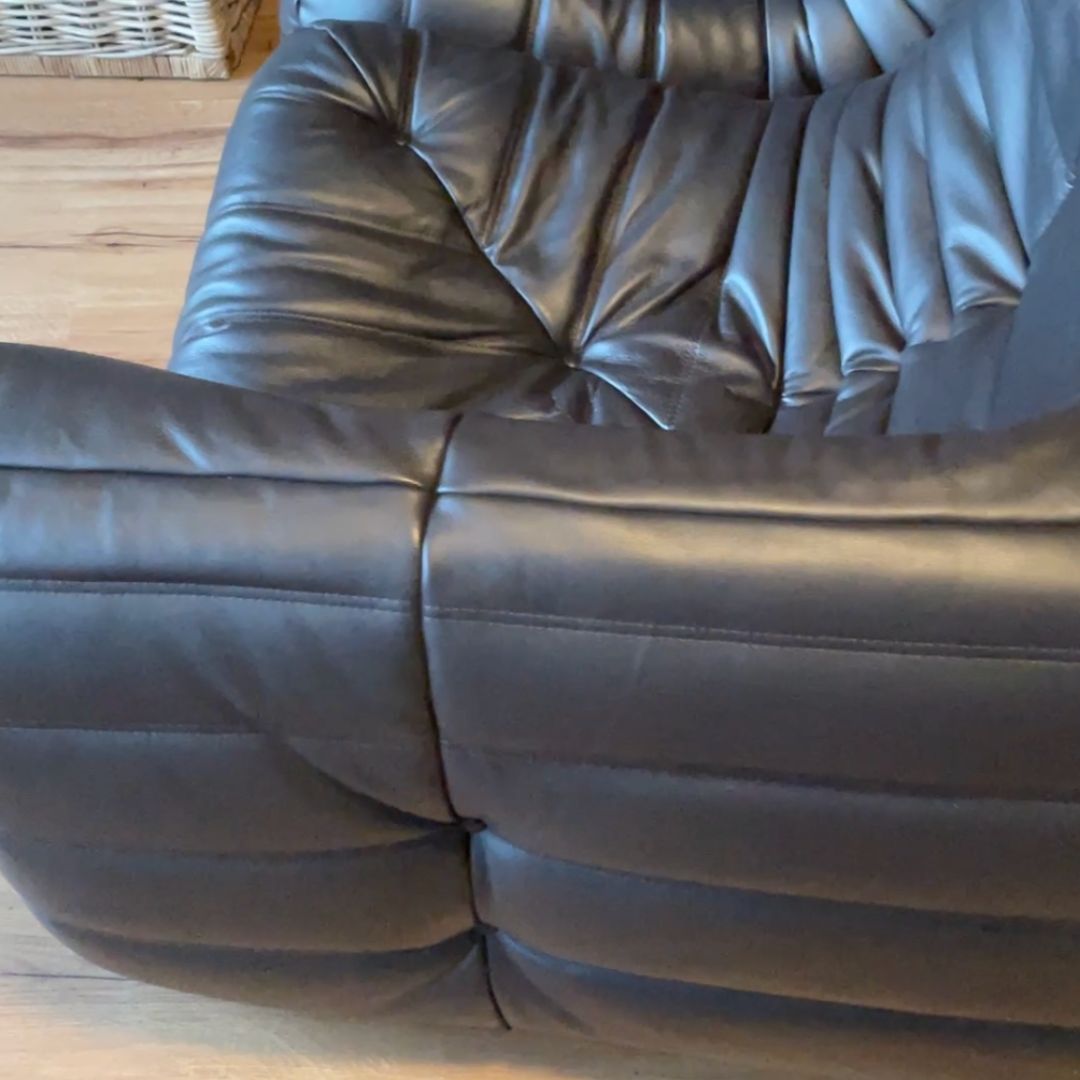 2x Togo Ecksofa Leder Braun